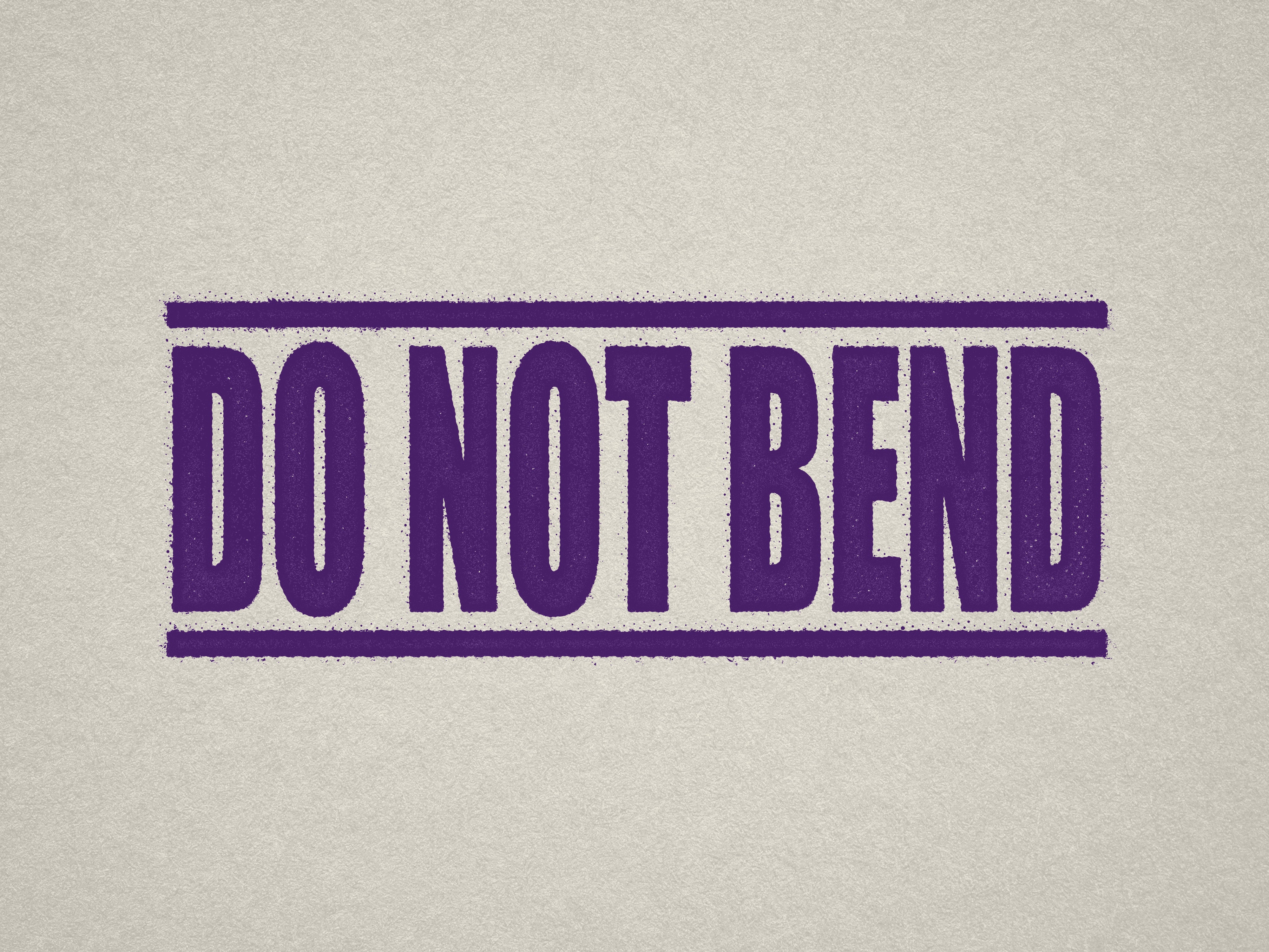 mock up design of DO NOT BEND rubber stamp violet ink in paper background stampers hand stamp office business inventory documents
