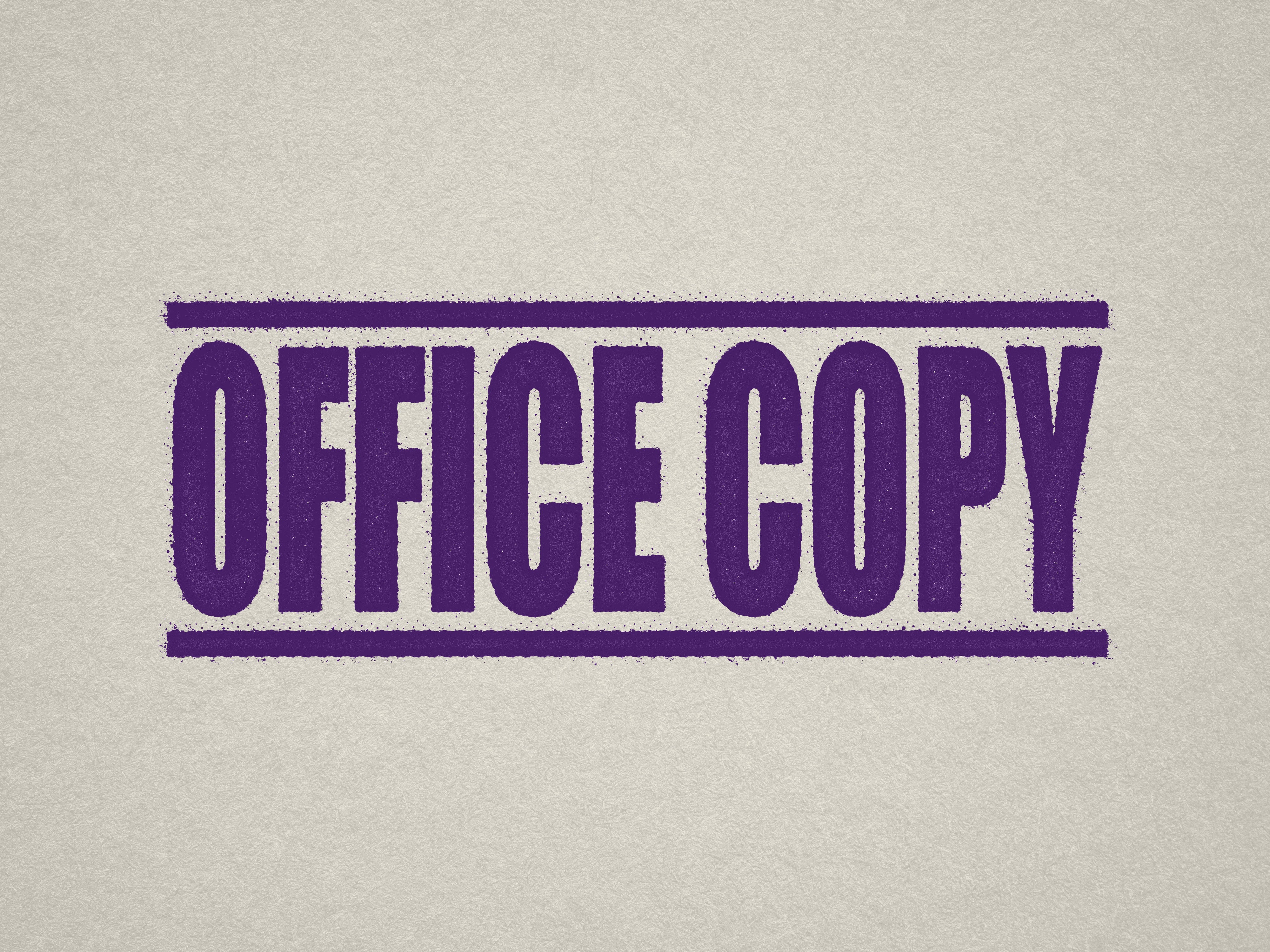 mock up design of 'Office Copy" rubber stamp violet ink in paper background stampers hand stamp office business inventory documents self inking prefill refillable stamps stamping purple
