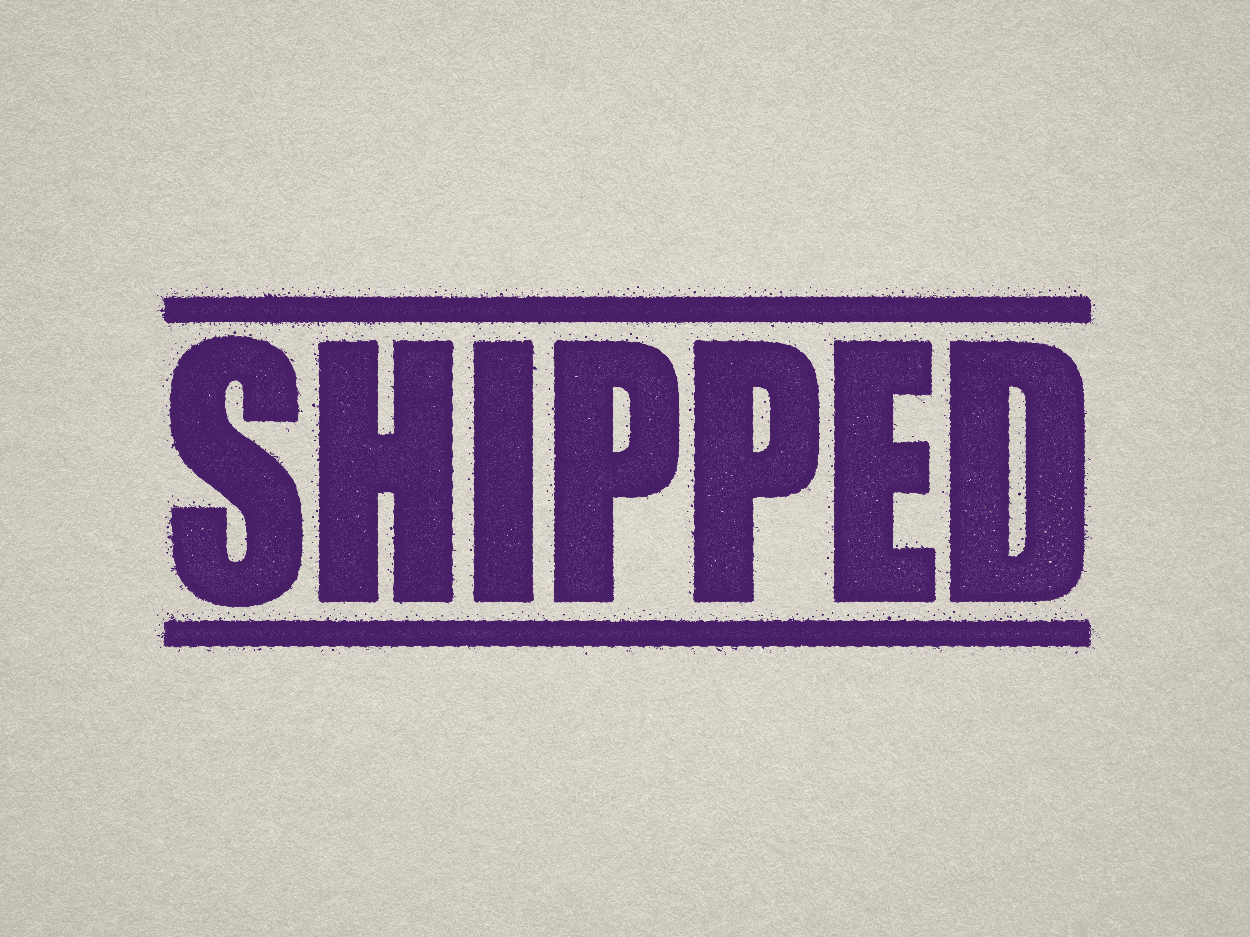ready made Shipped stamp Violet ink