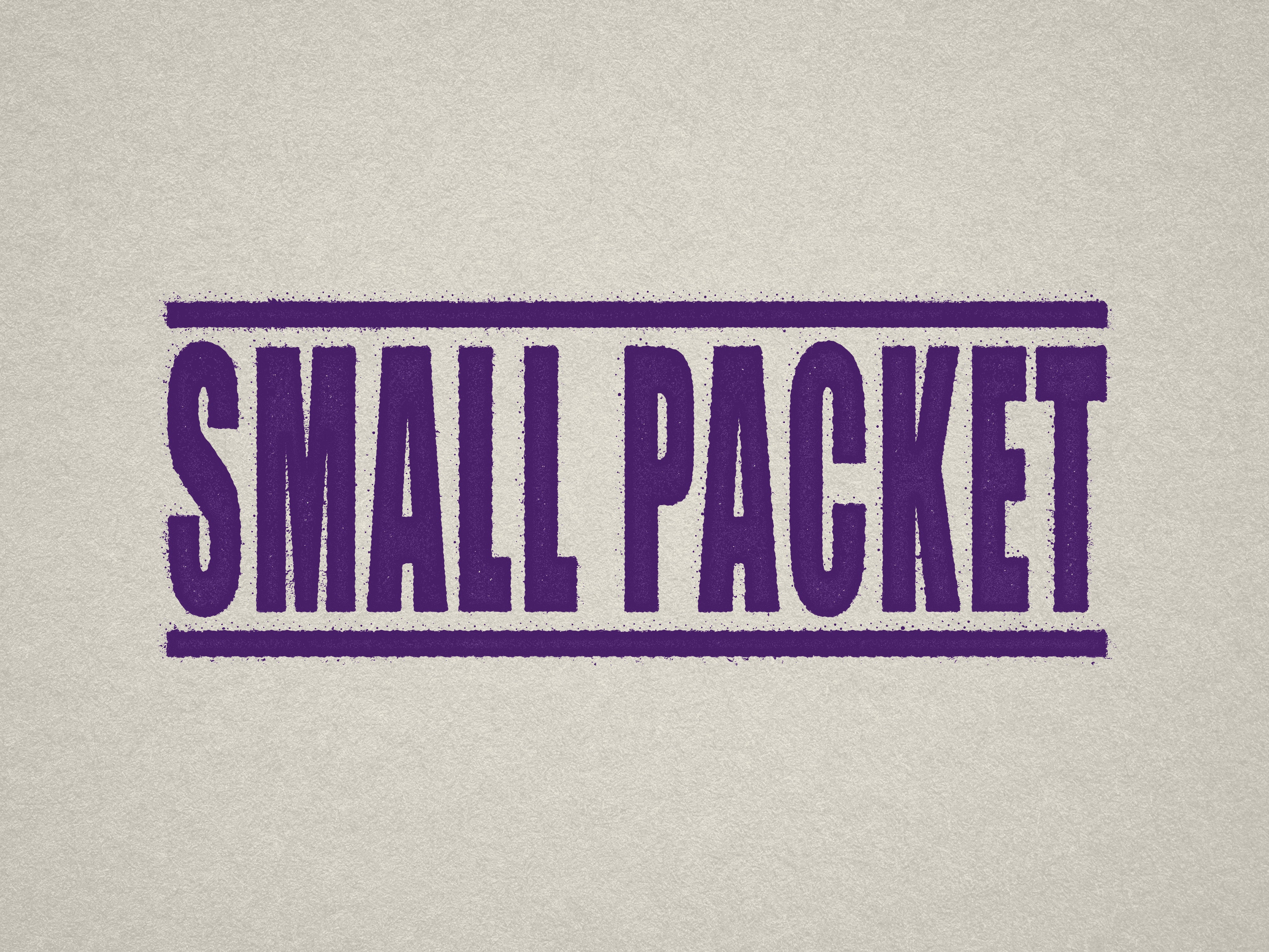 SMALL PACKET rubber stamp violet ink