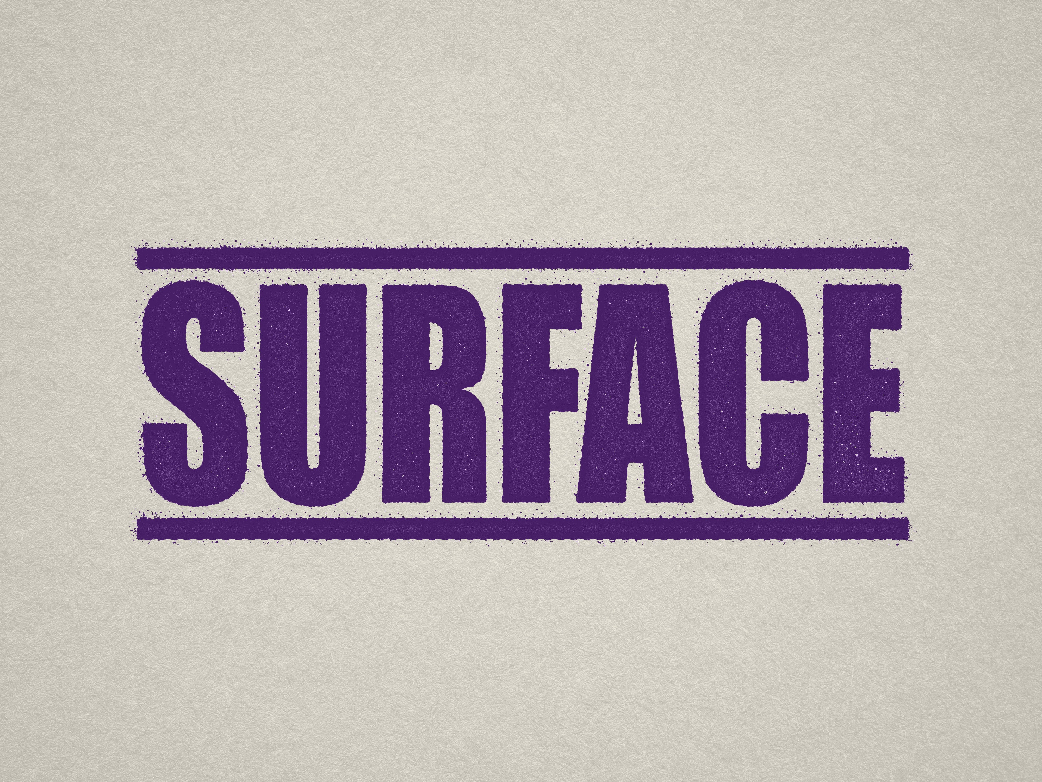 readymade "Surface" stamp violet ink