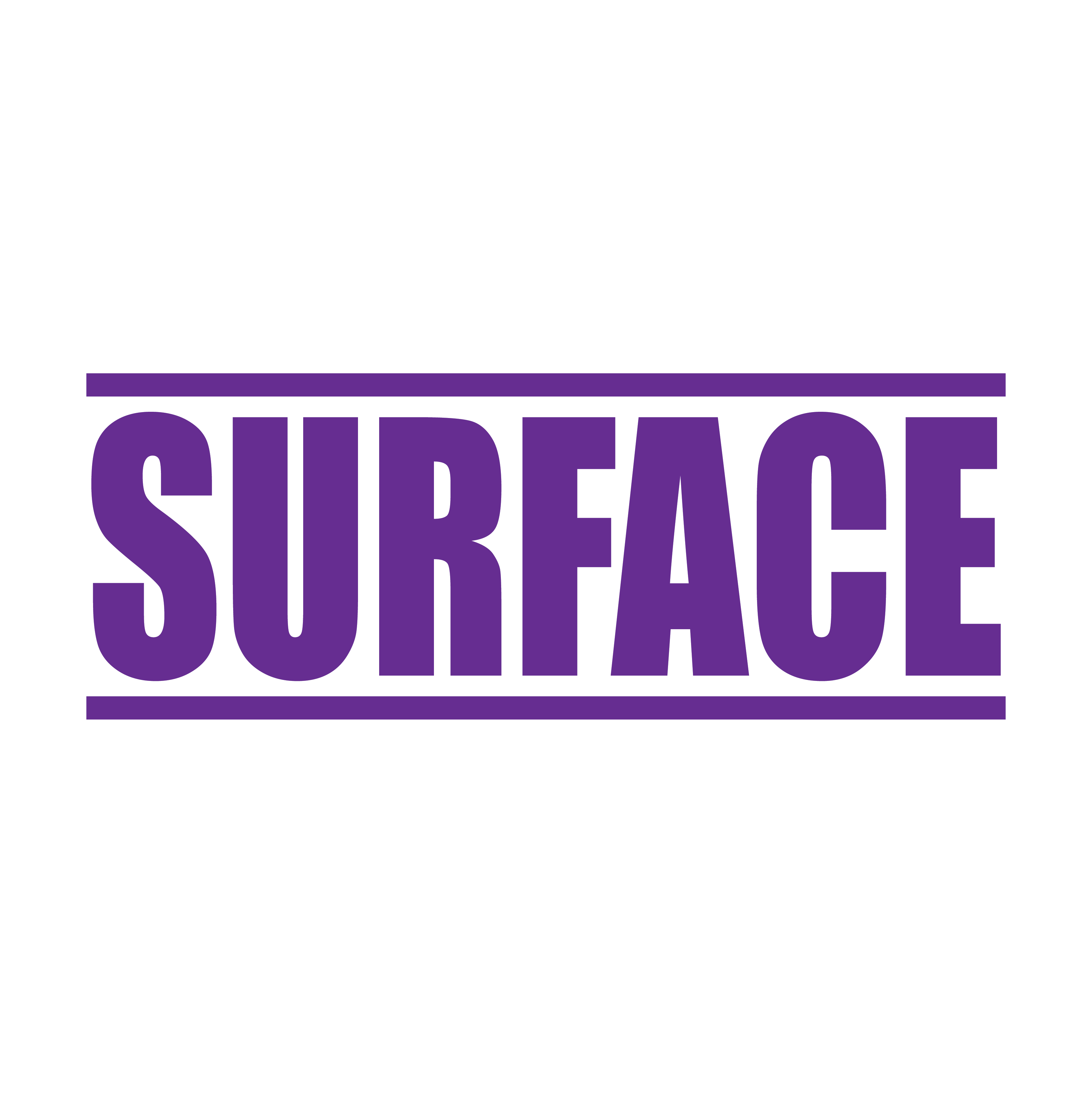 purple pre-designed "Surface" stamp