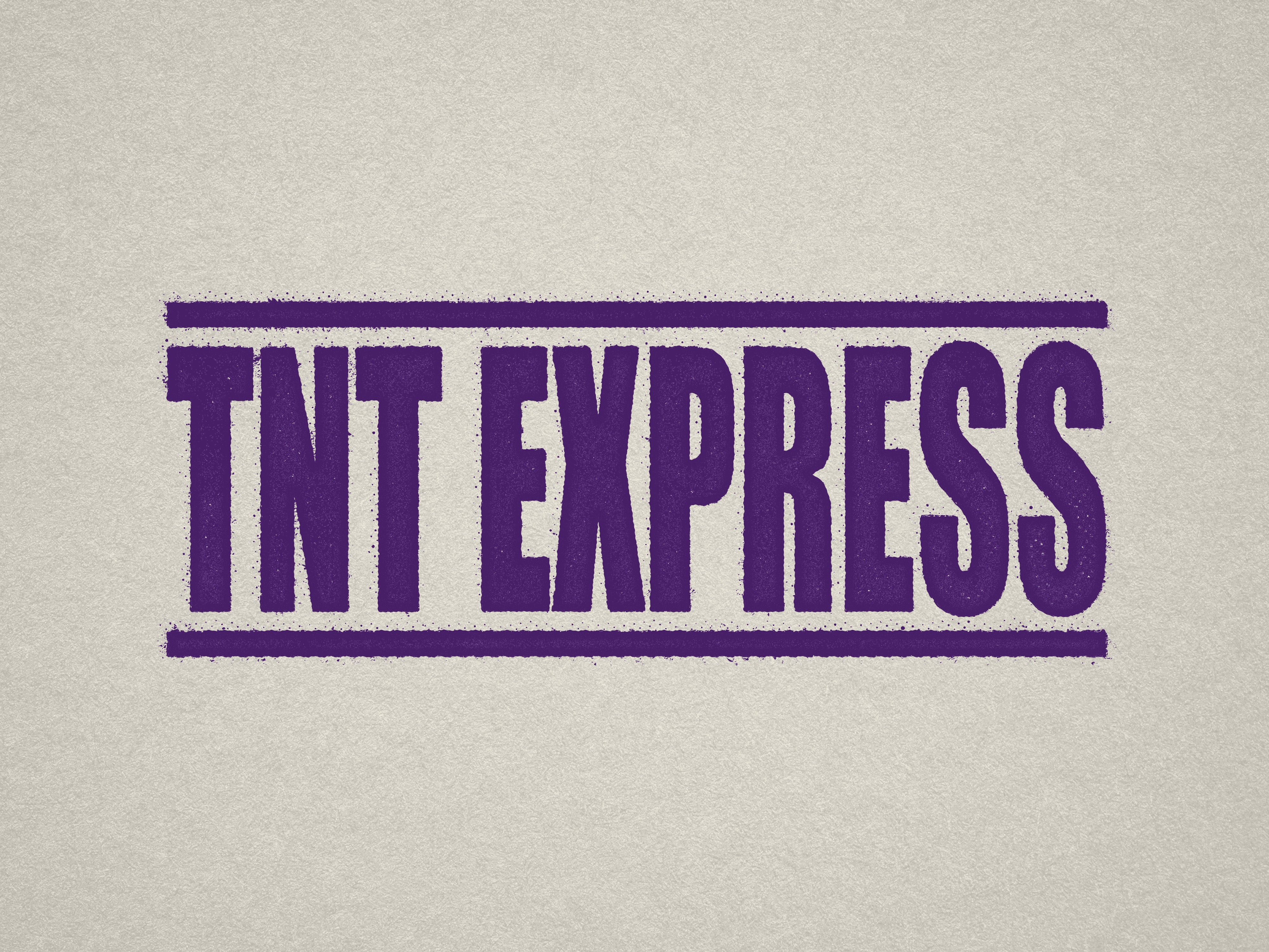 TNT Express shipping management stamp purple ink