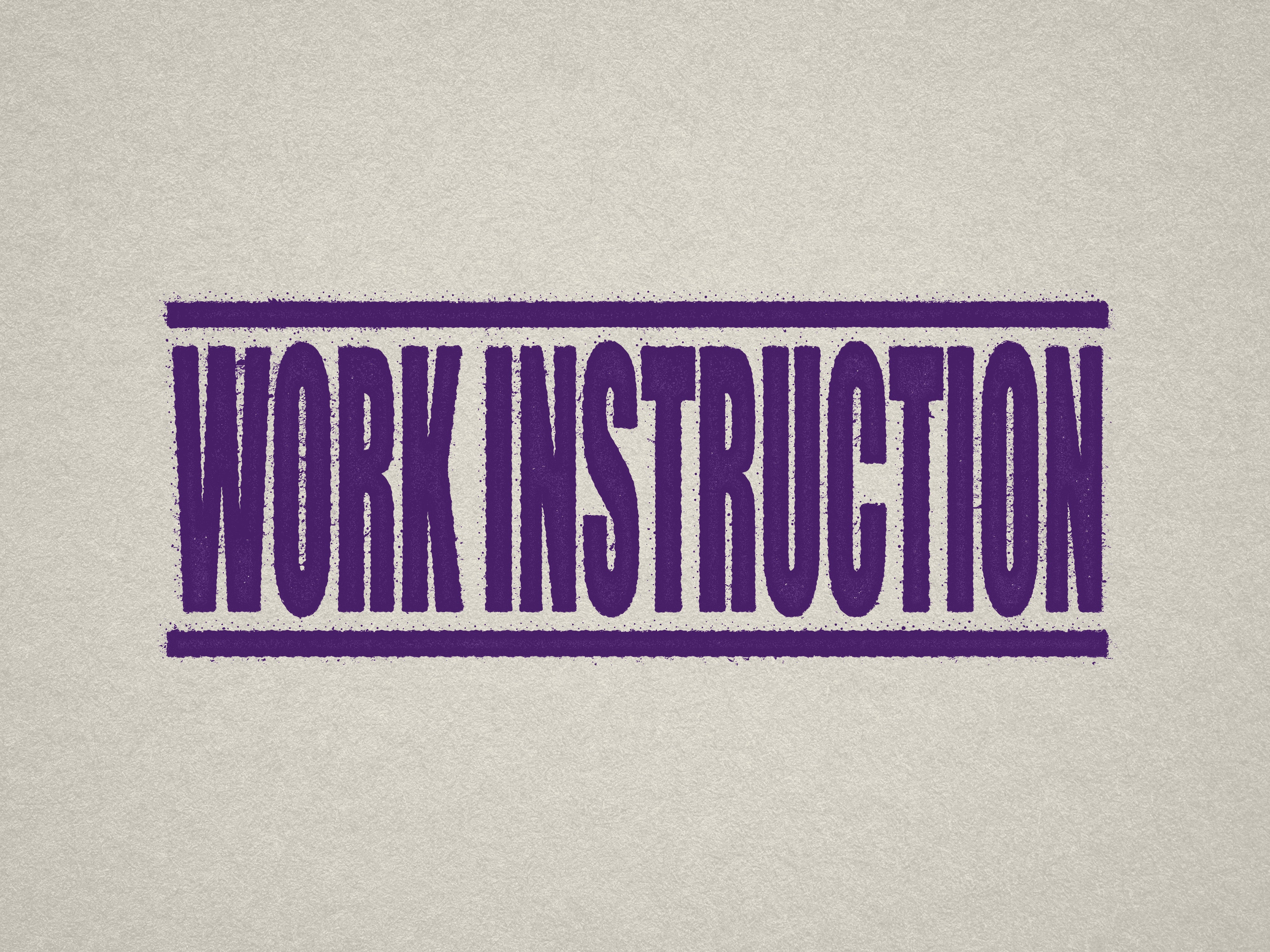 Violet Work Instruction Stamp