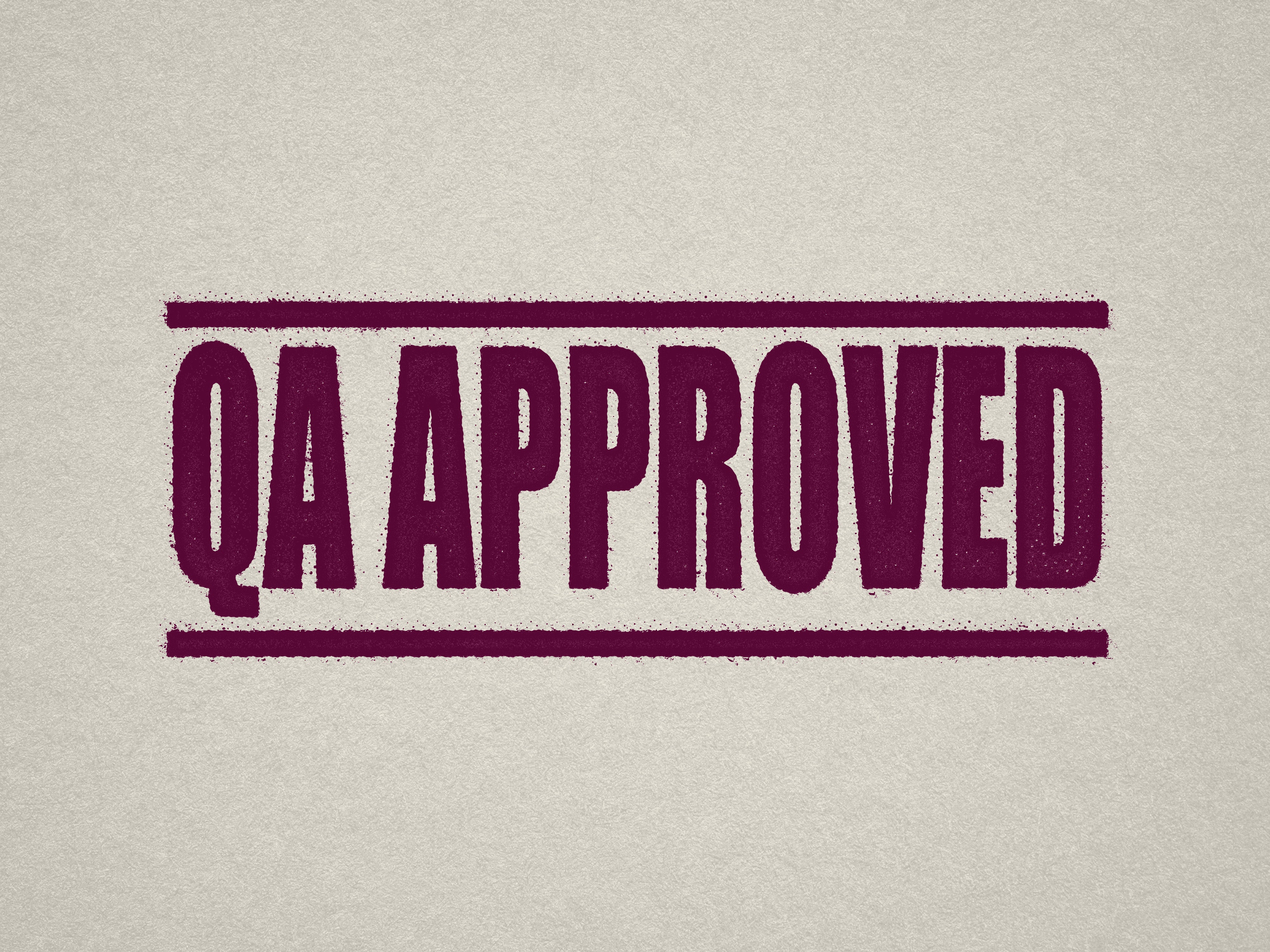 Maroon QA Approved rubber stamp