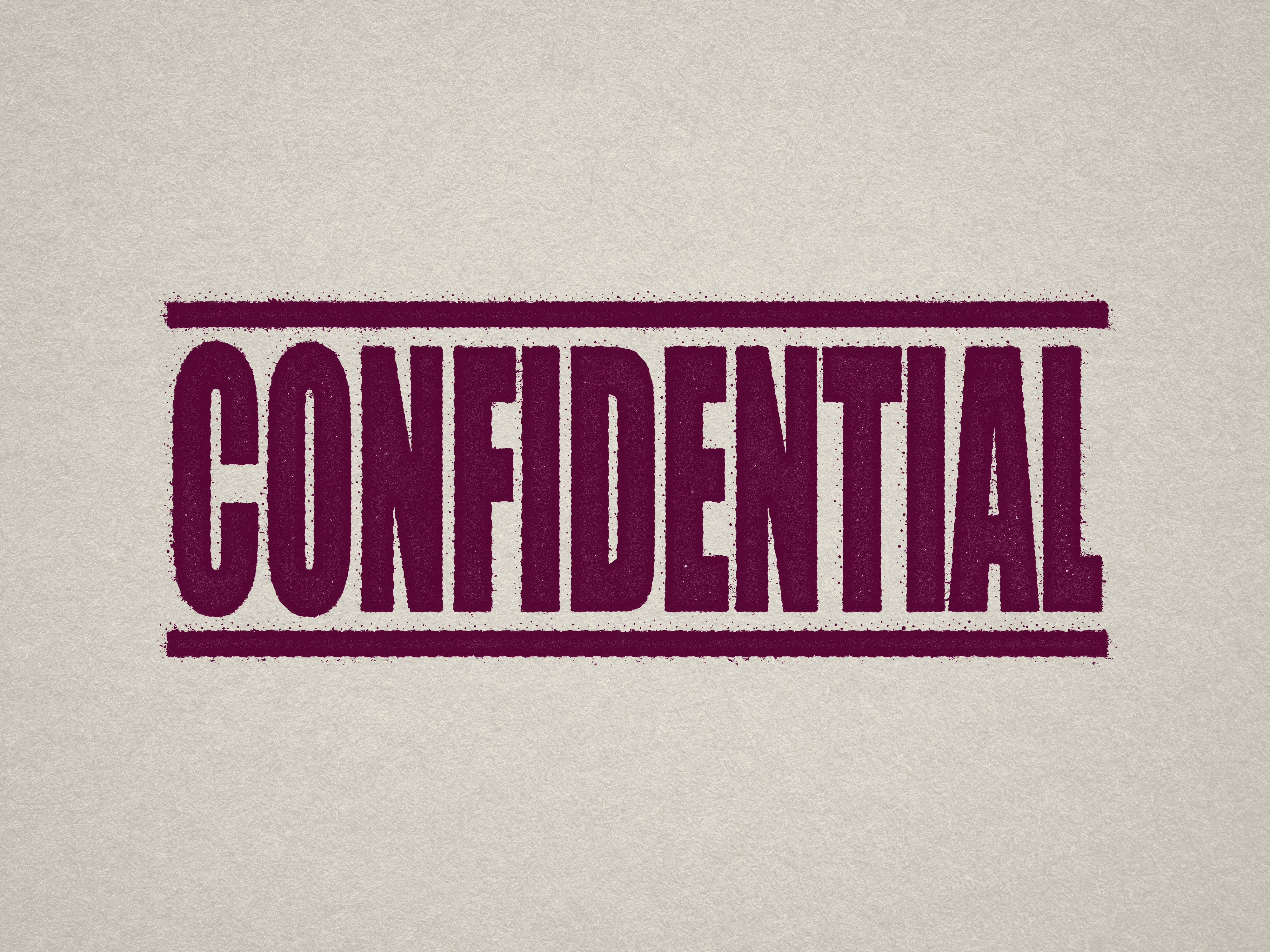 mock up design of 'Confidential' rubber stamp maroon ink in paper background stampers hand stamp office business inventory documents self inking prefill refillable stamps stamping