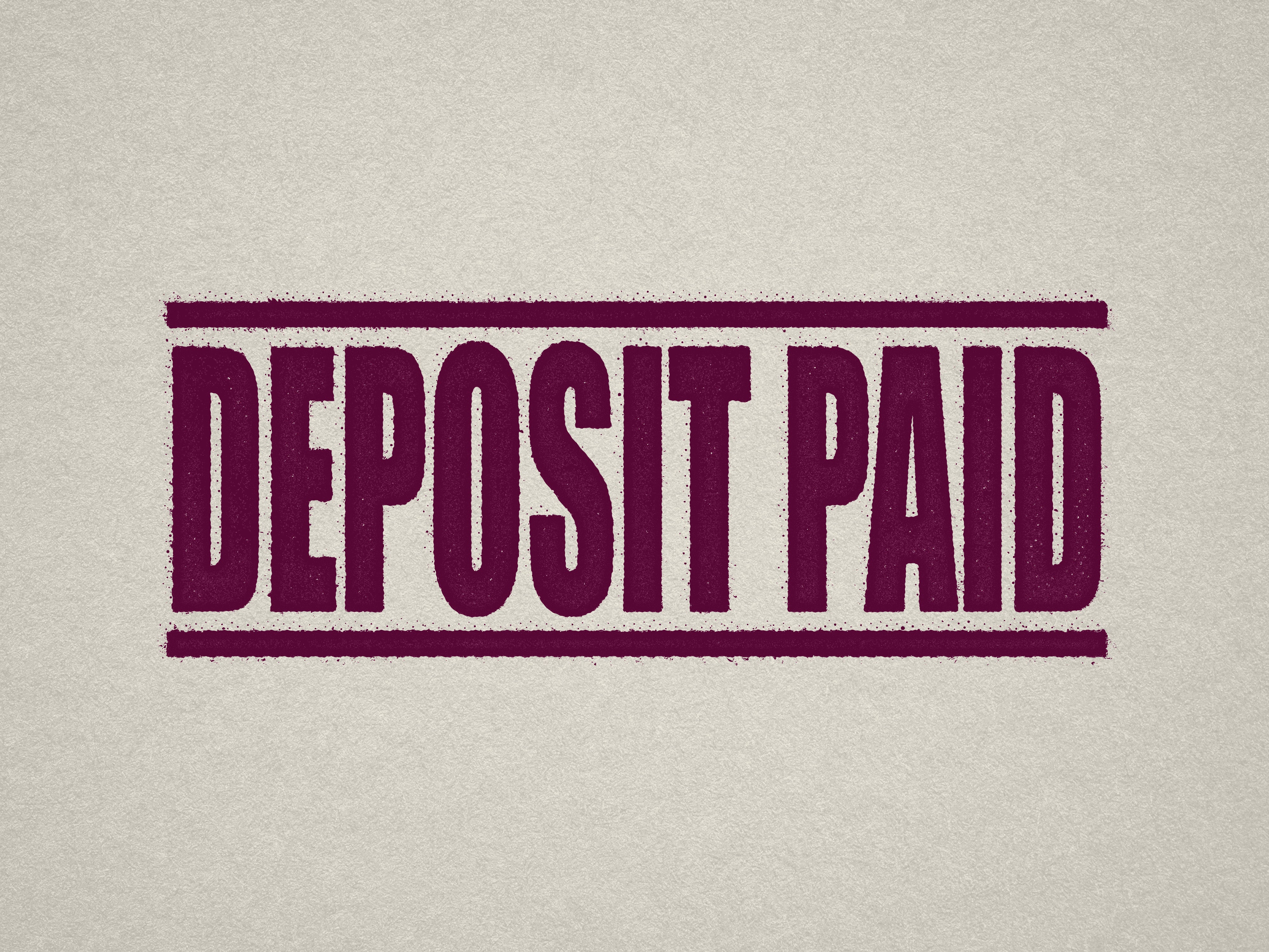 mock up design of 'Deposit Paid' rubber stamp maroon ink in paper background stampers hand stamp office business inventory documents self inking prefill refillable stamps stamping