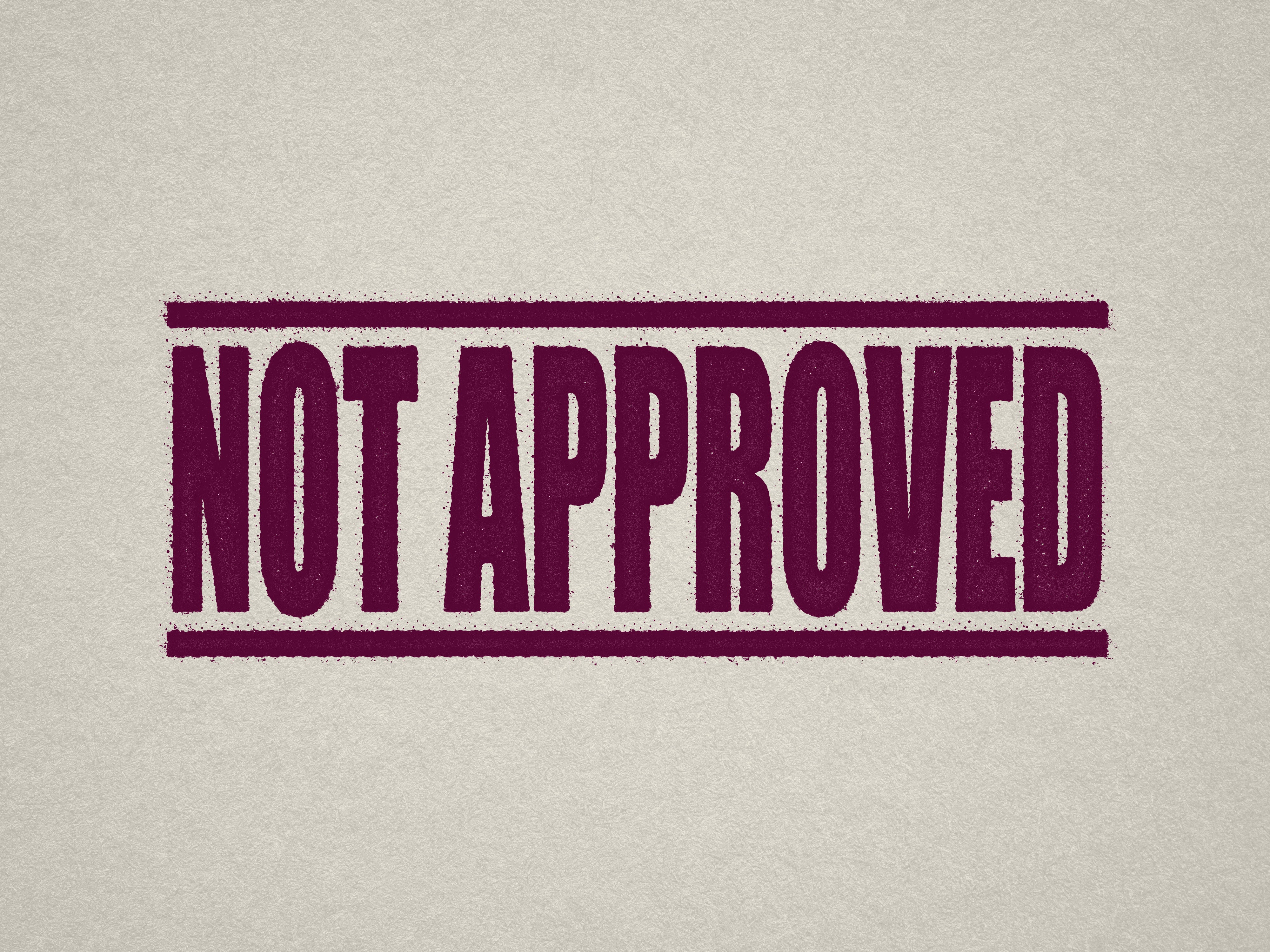 mock up design of 'Not Approved' rubber stamp maroon ink in paper background stampers hand stamp office business inventory documents self inking prefill refillable stamps stamping