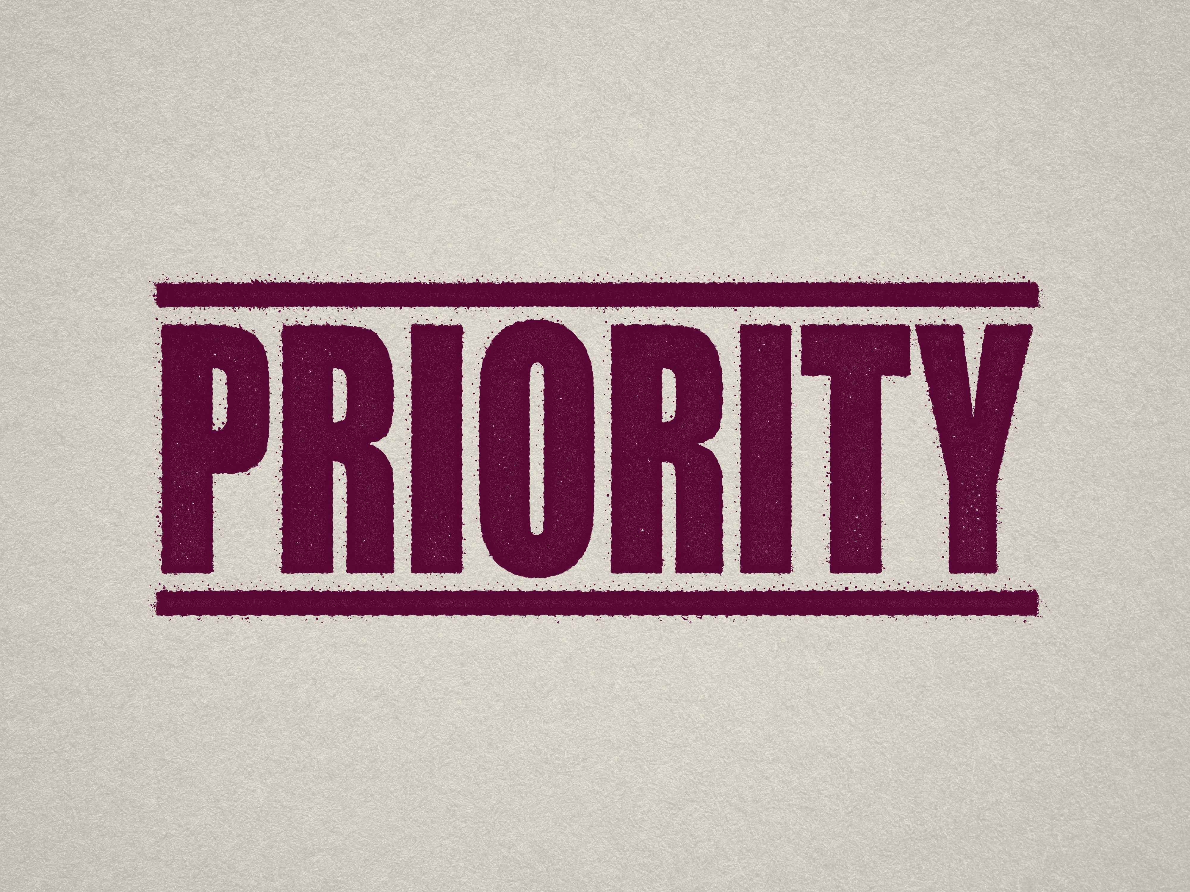 mock up design of 'Priority' rubber stamp maroon ink in paper background stampers hand stamp office business inventory documents self inking prefill refillable stamps stamping