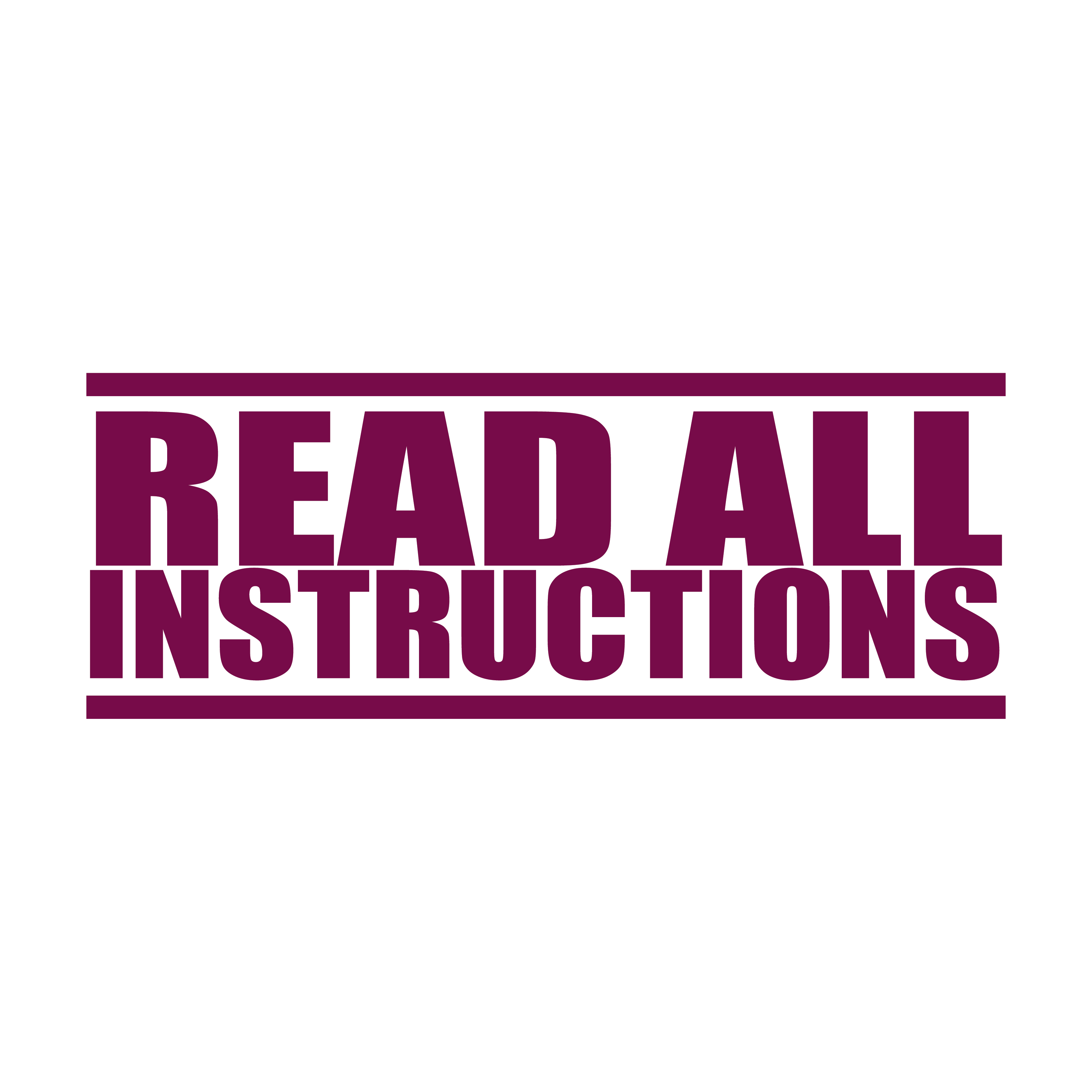 Maroon Read All Instructions Stamp