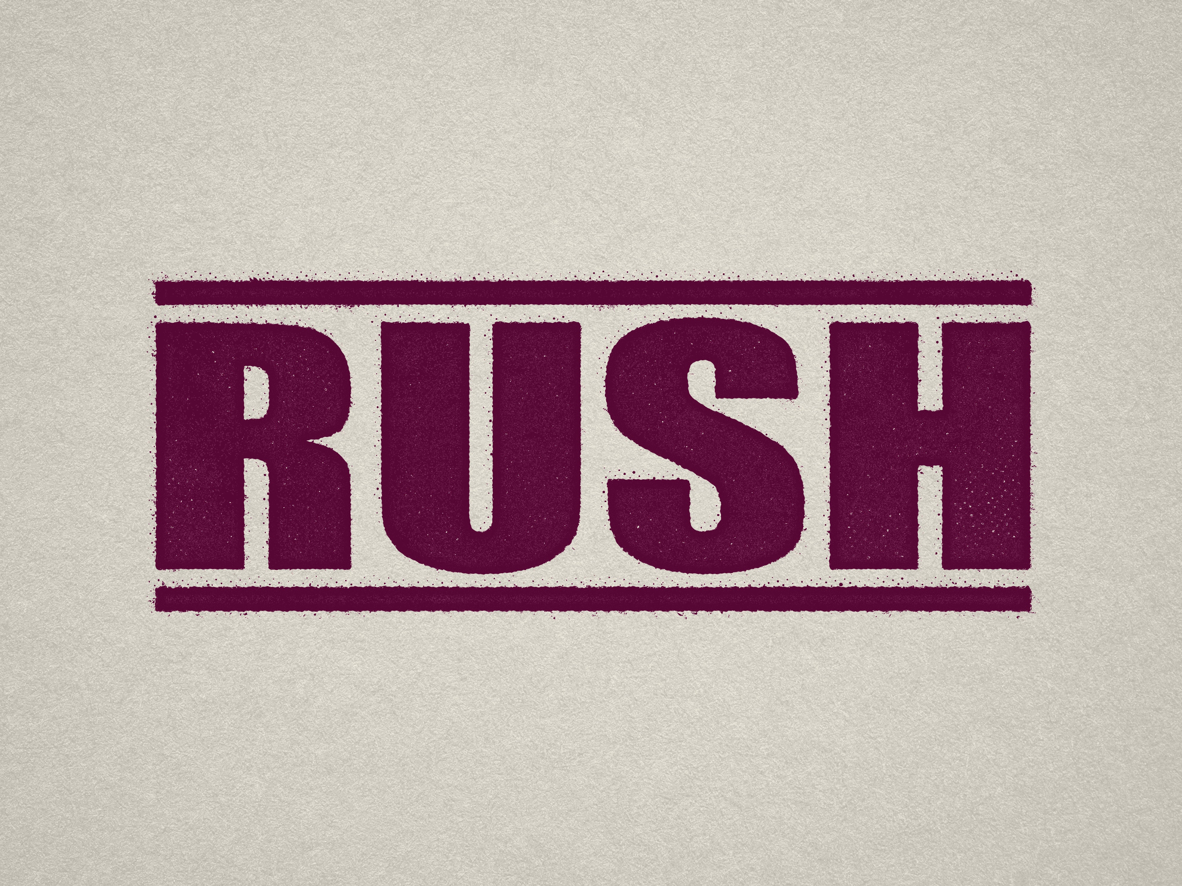 predesigned Rush stamp maroon ink