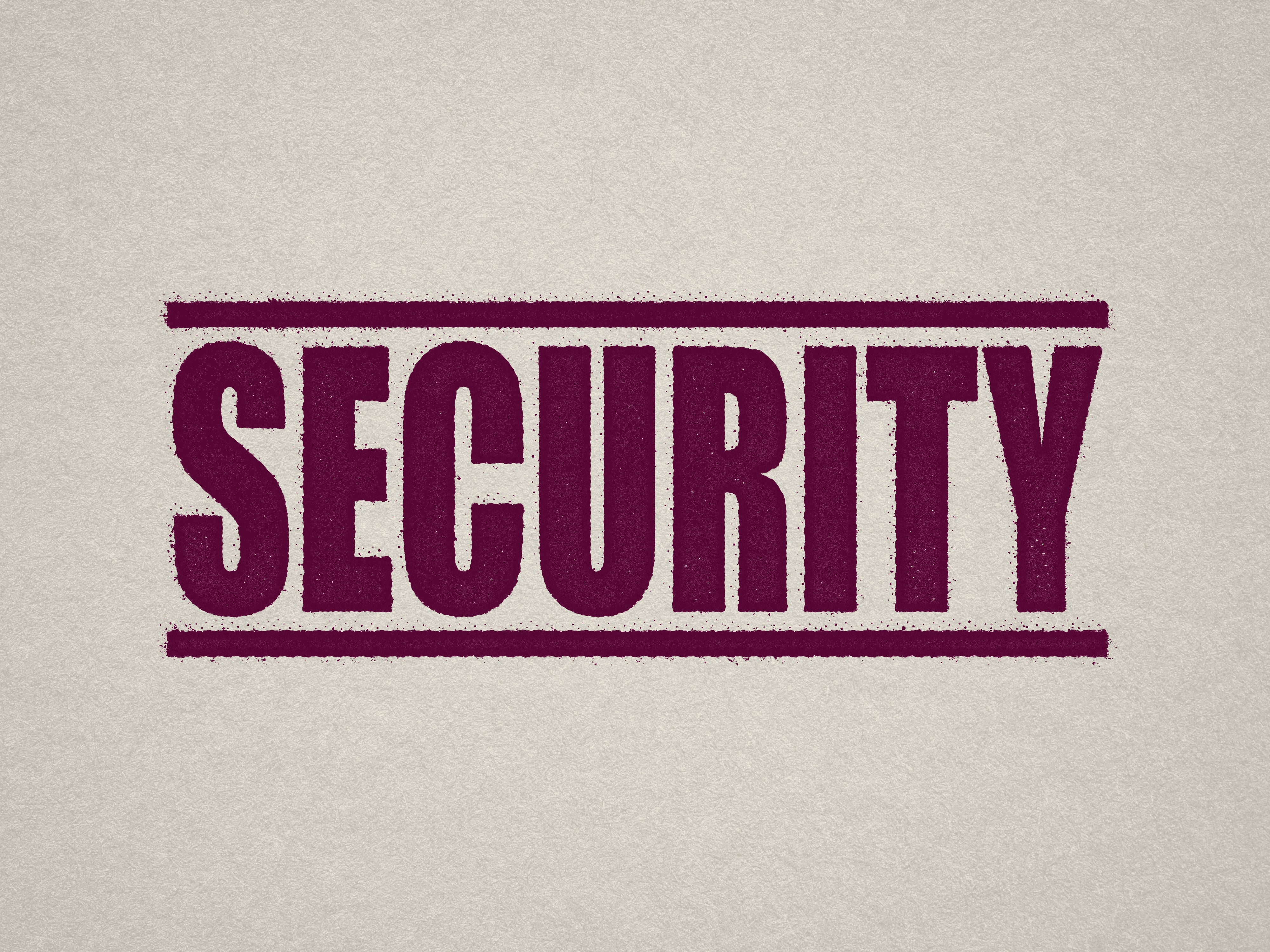 Maroon ink, Ready made stamp with "Security" design