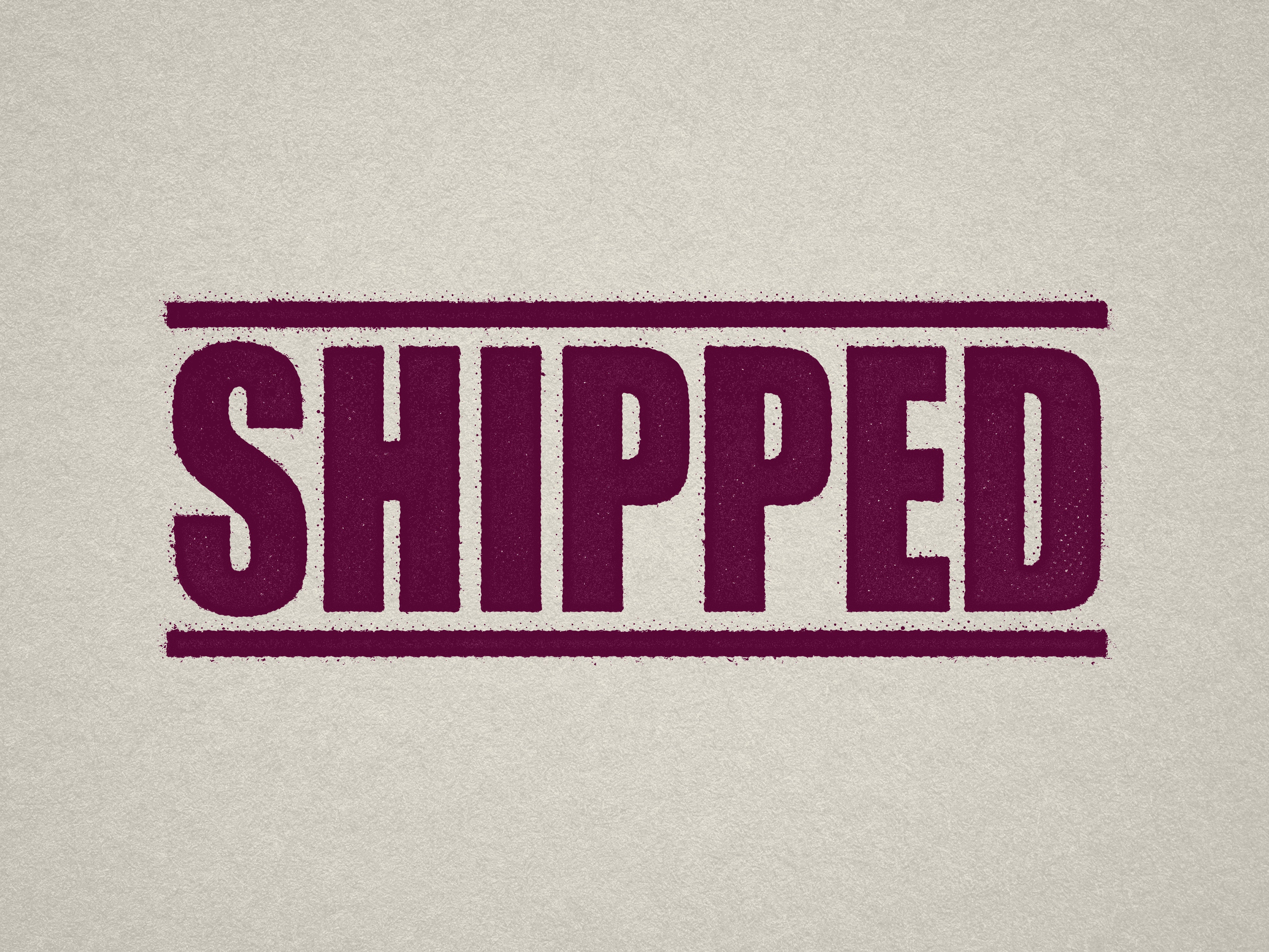 pre-inked rubber stamp off the shelf design "Shipped" Maroon ink for logistics management