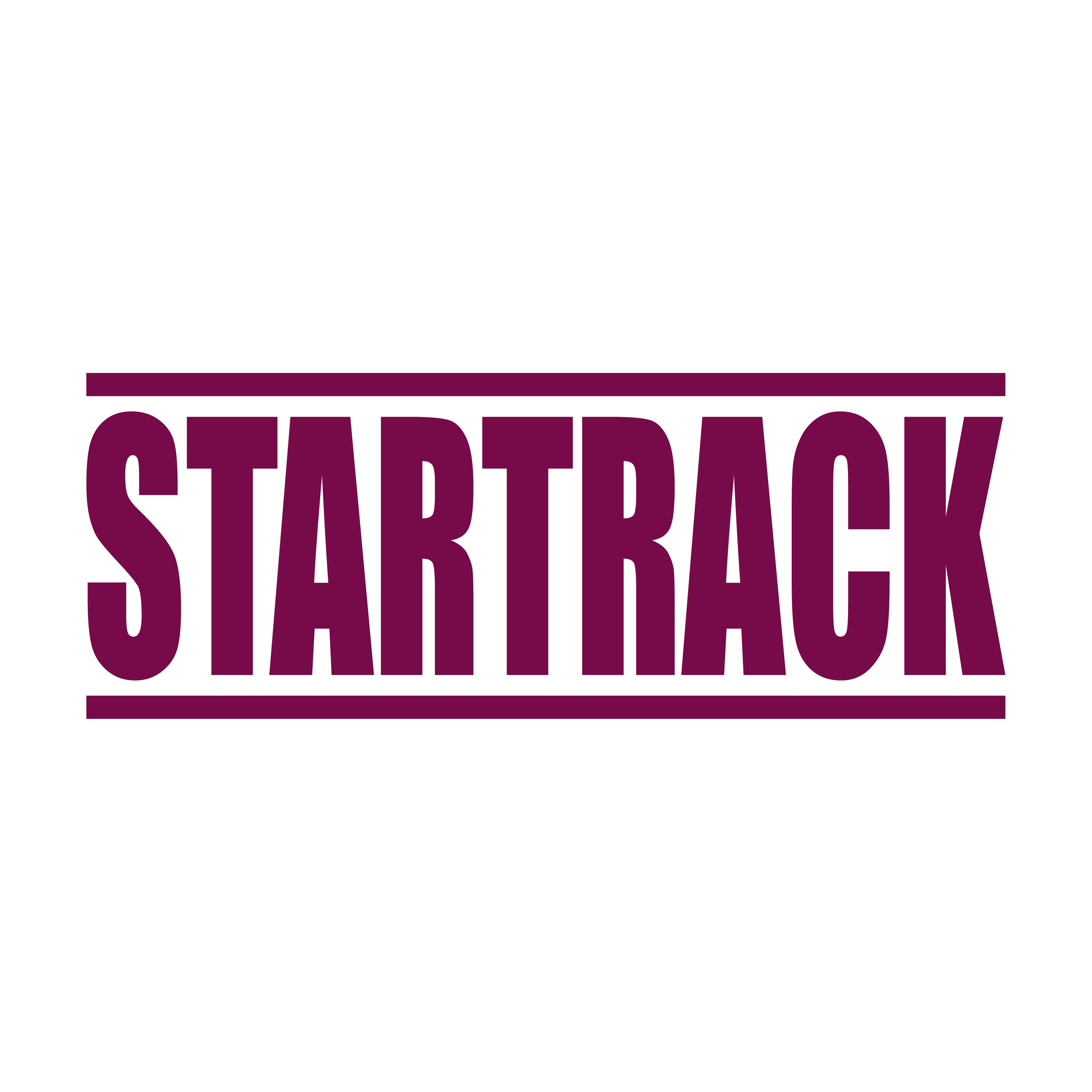 maroon STARTRACK stamp for shipping logistics