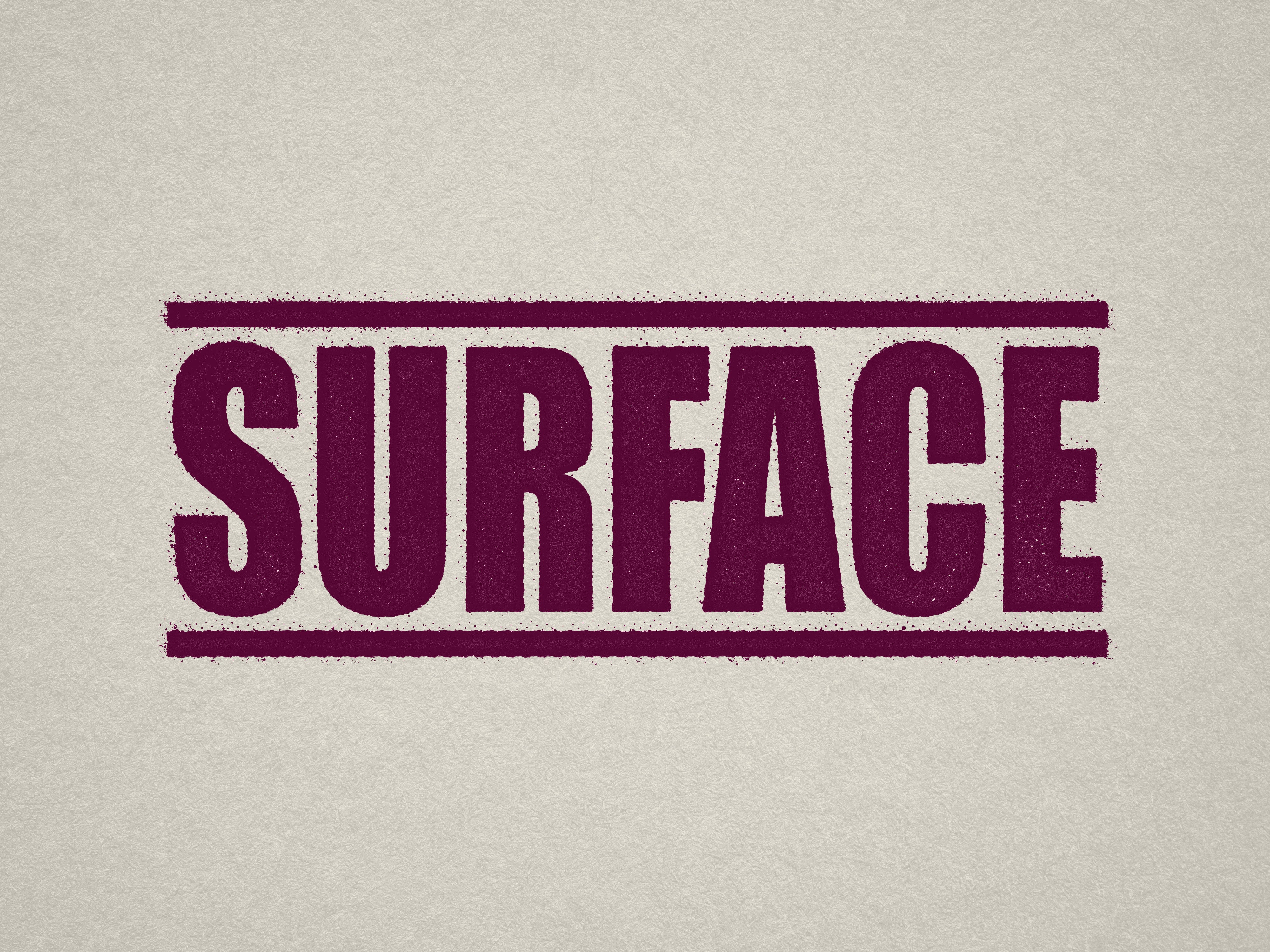 Maroon pre-designed "Surface" rubber stamp