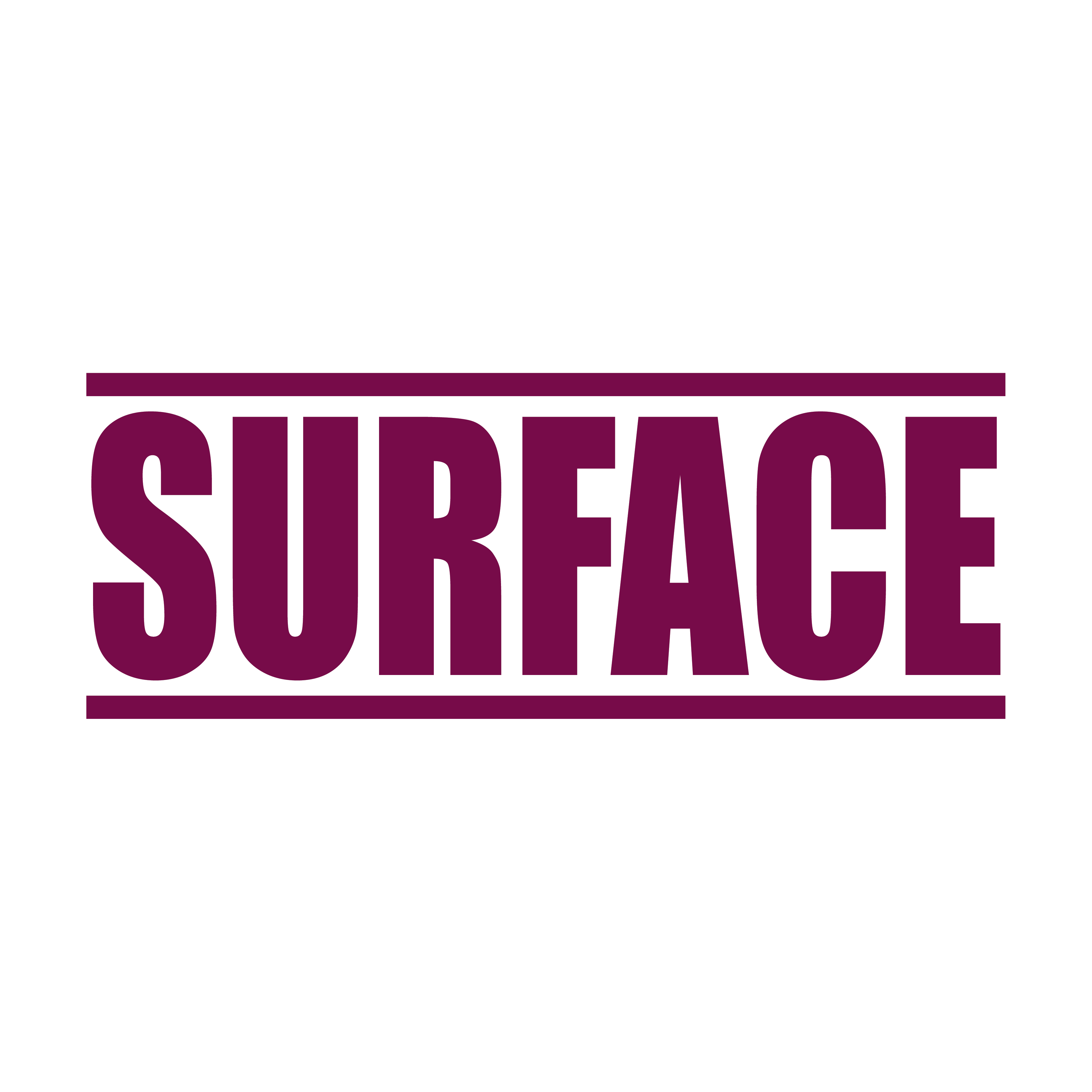 Maroon self-inking stamp "Surface" design