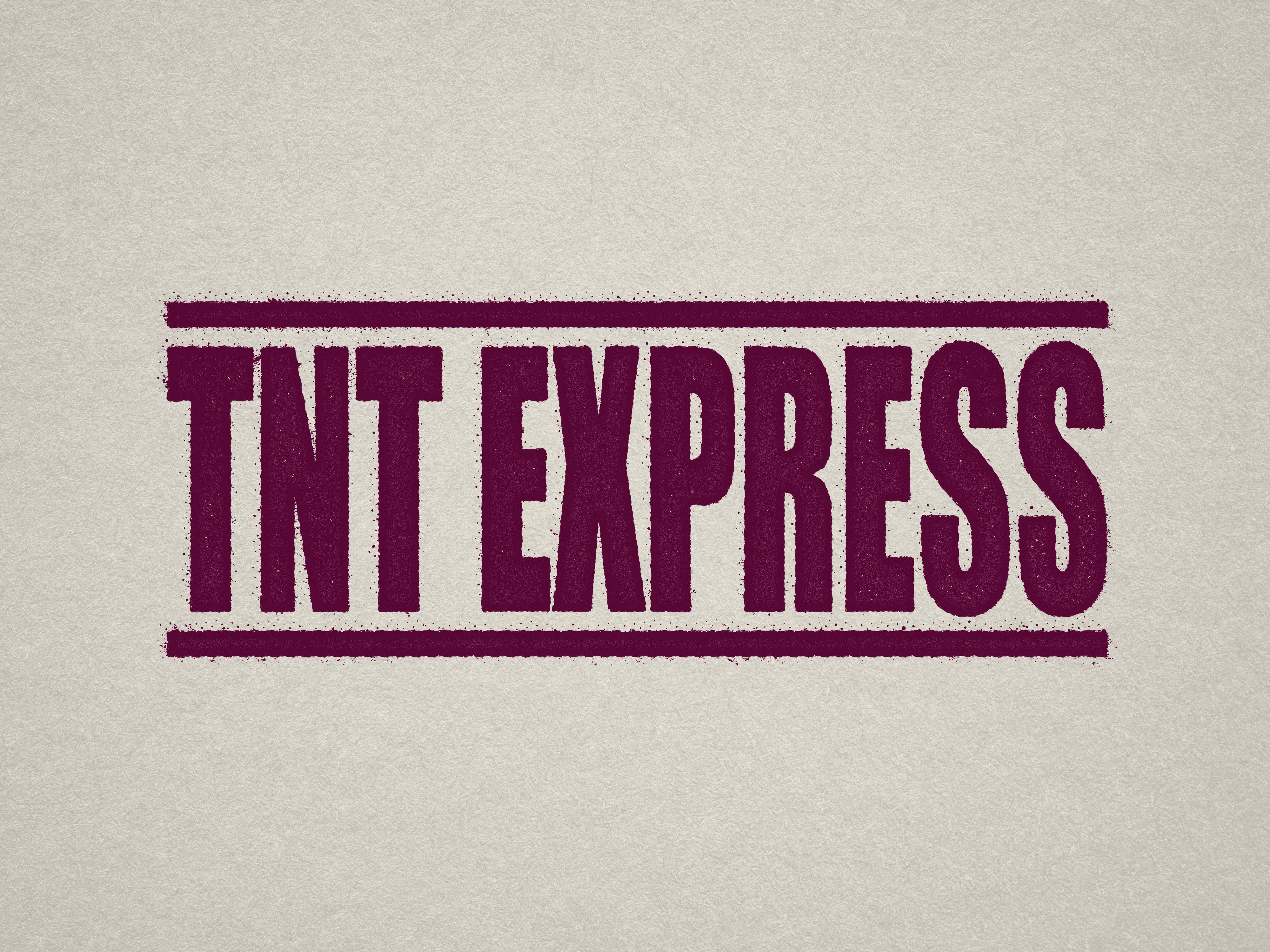 maroon TNT Express stamp