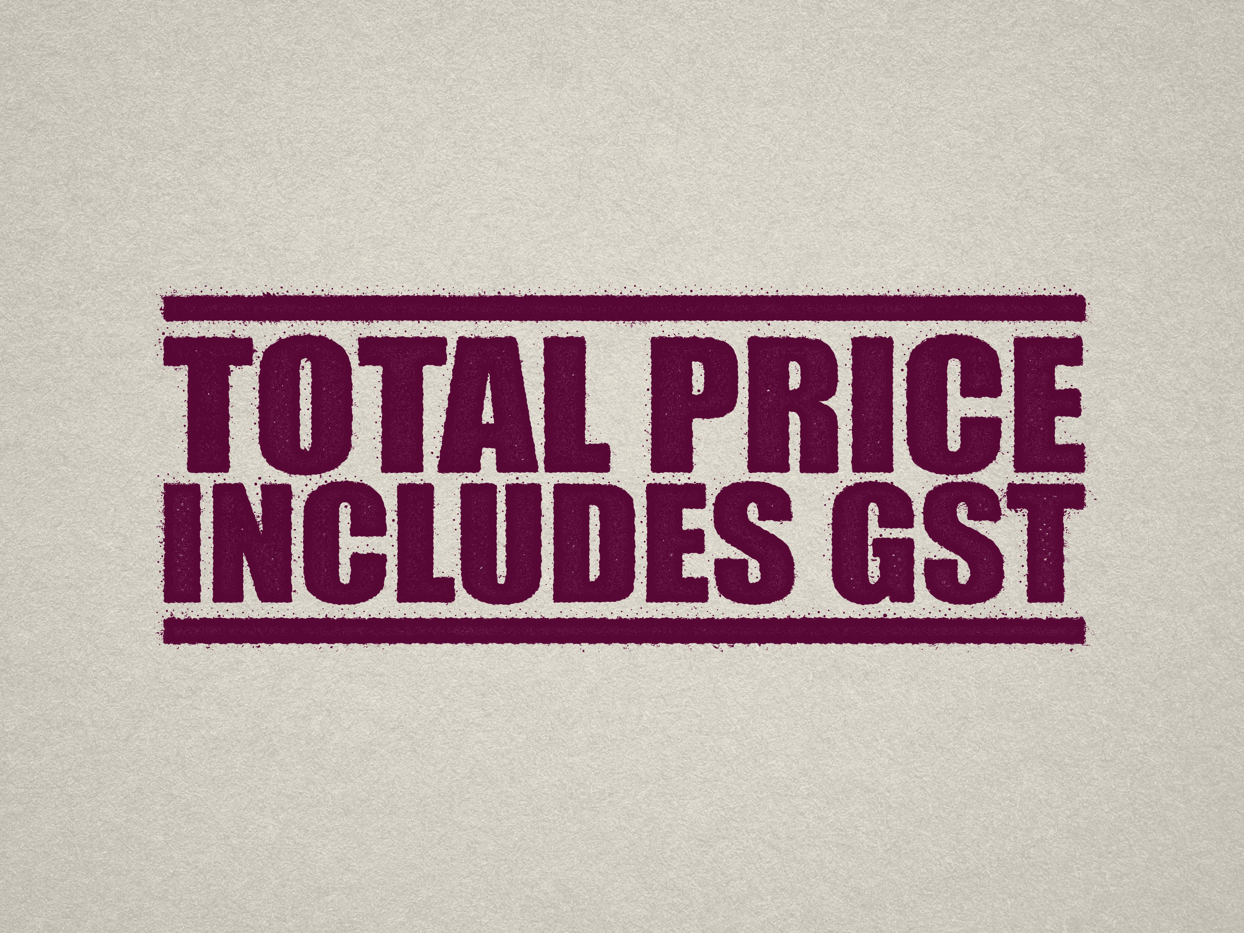 Maroon Label for Pricing with GST Included
