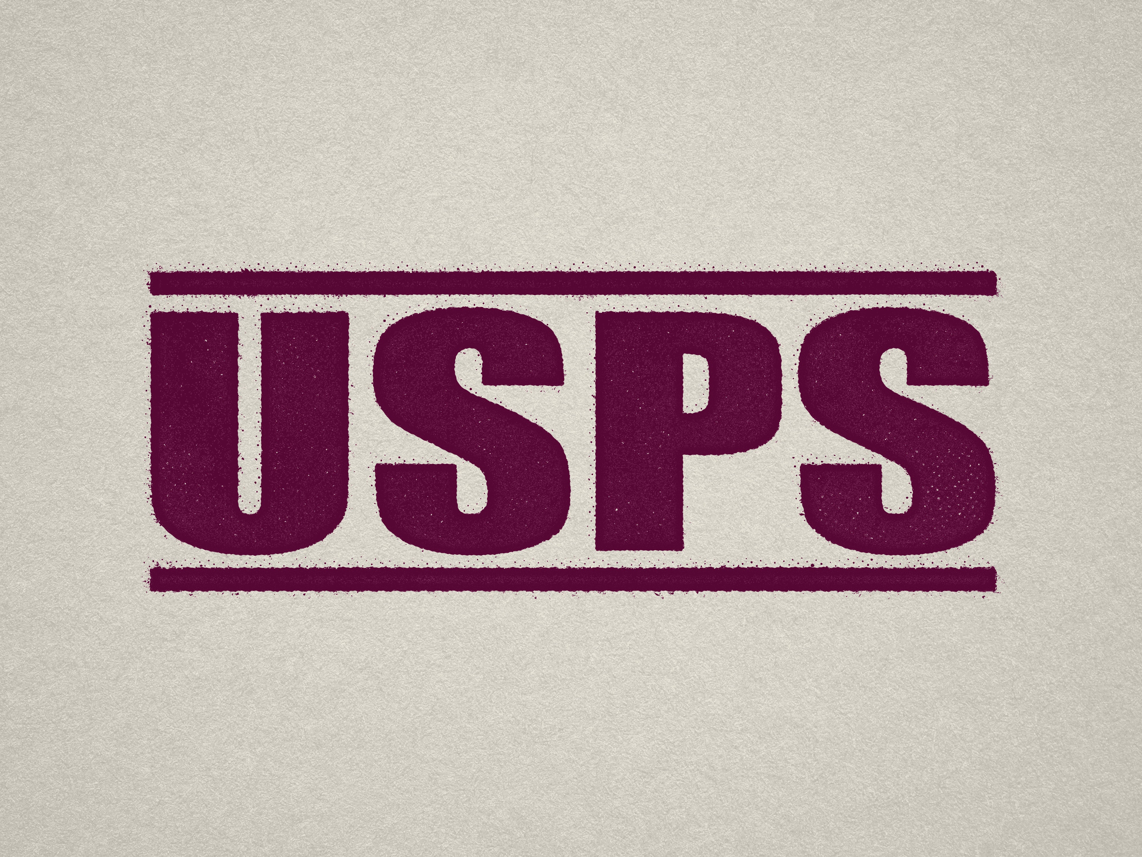 Maroon United States Postal Service Label