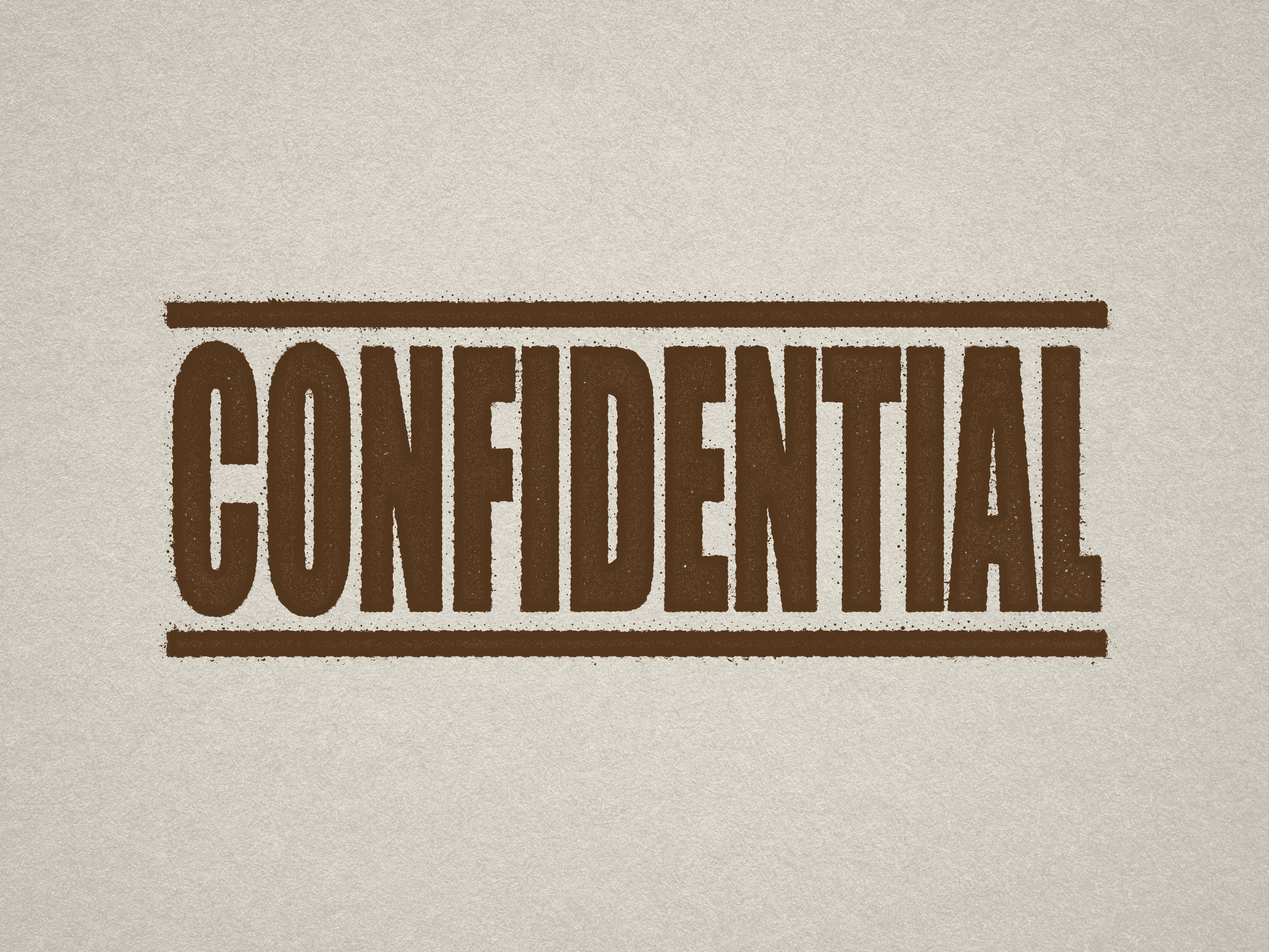 mock up design of 'Confidential' rubber stamp brown ink in paper background stampers hand stamp office business inventory documents self inking prefill refillable stamps stamping