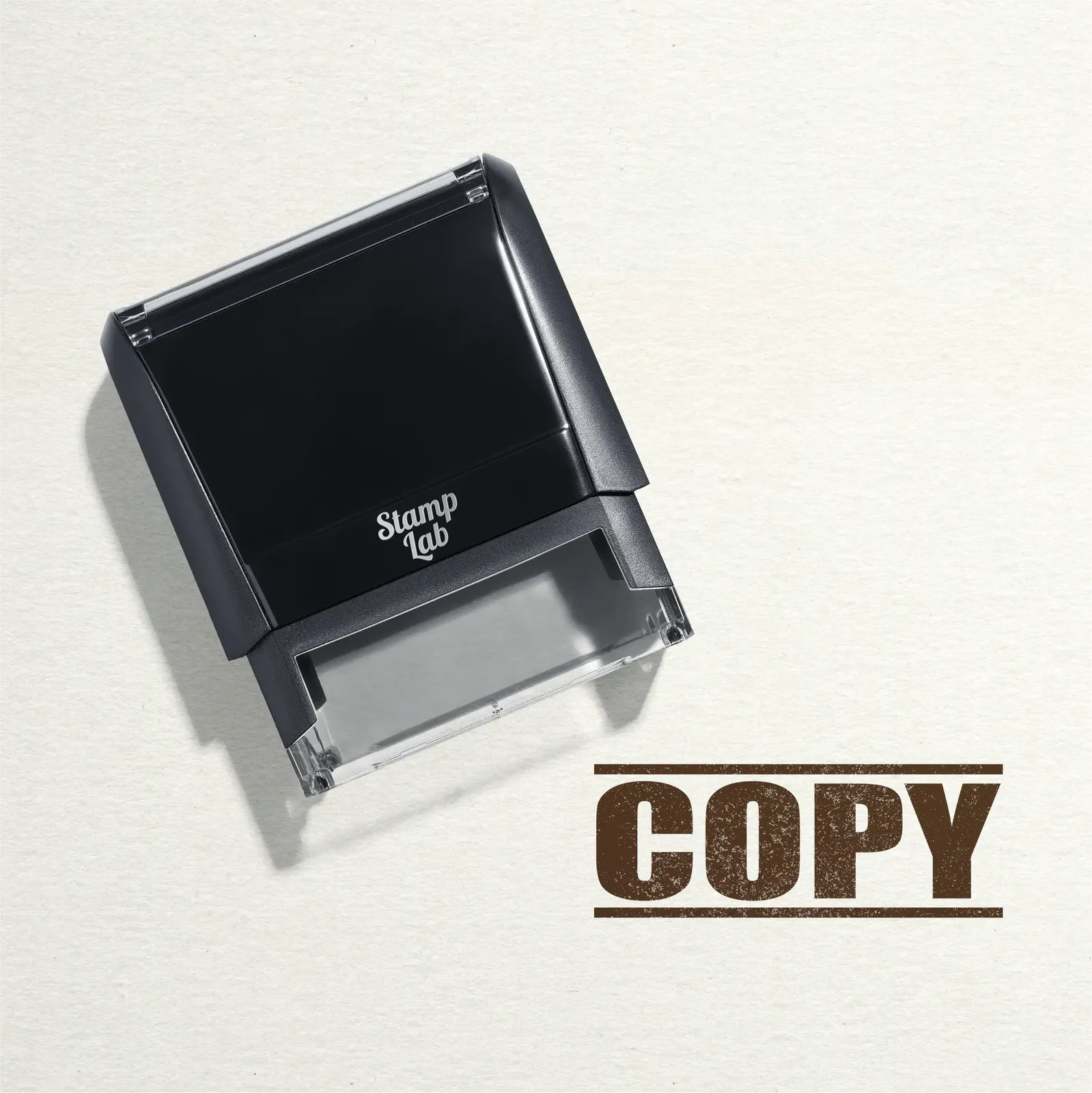 "Mock up design or lifestyle image of 'COPY' rubber stamp brown ink in paper background stampers hand stamp office business inventory documents brown
"