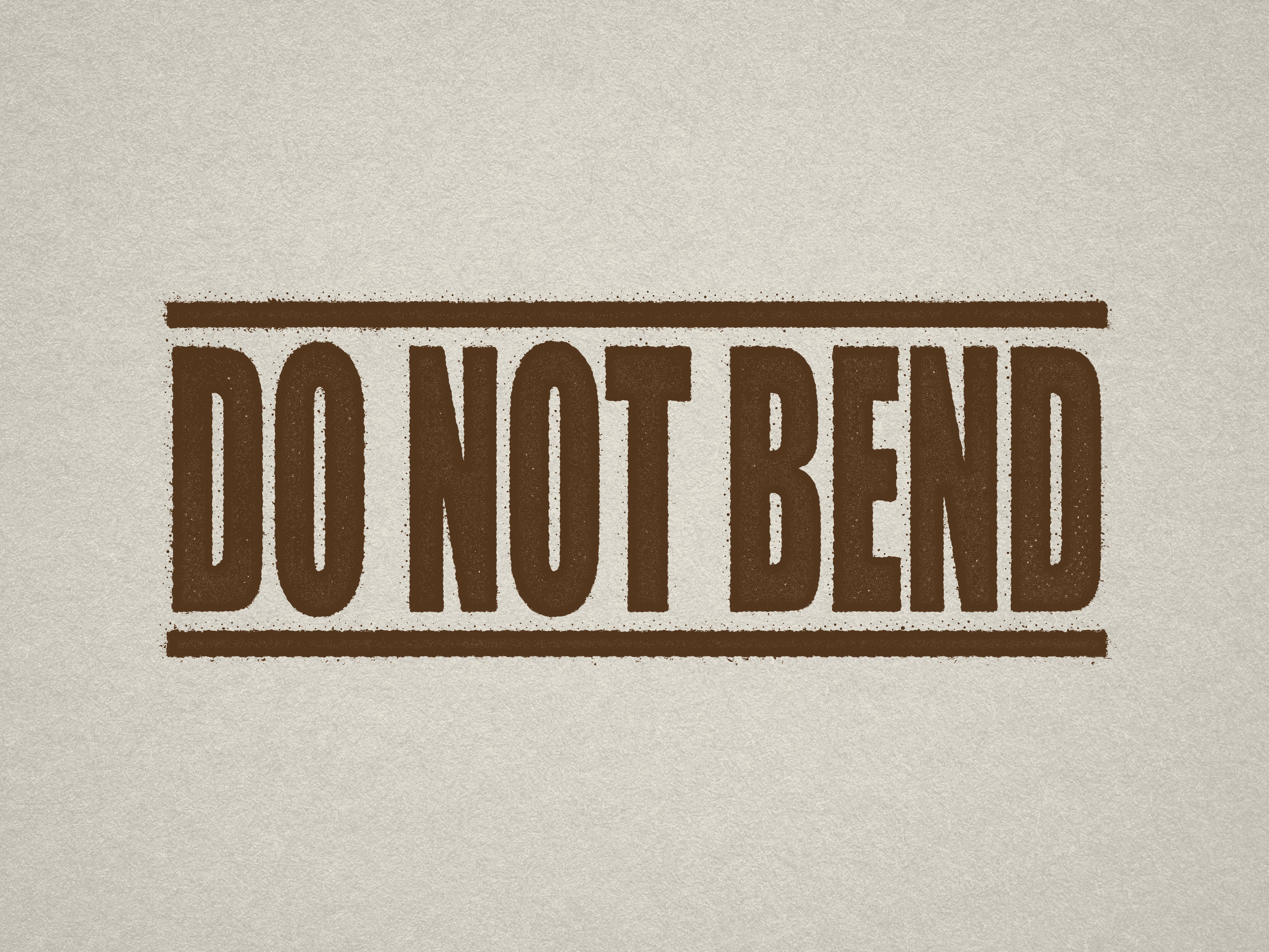 mock up design or lifestyle image of DO NOT BEND rubber stamp brown ink in paper background stampers hand stamp office business inventory documents