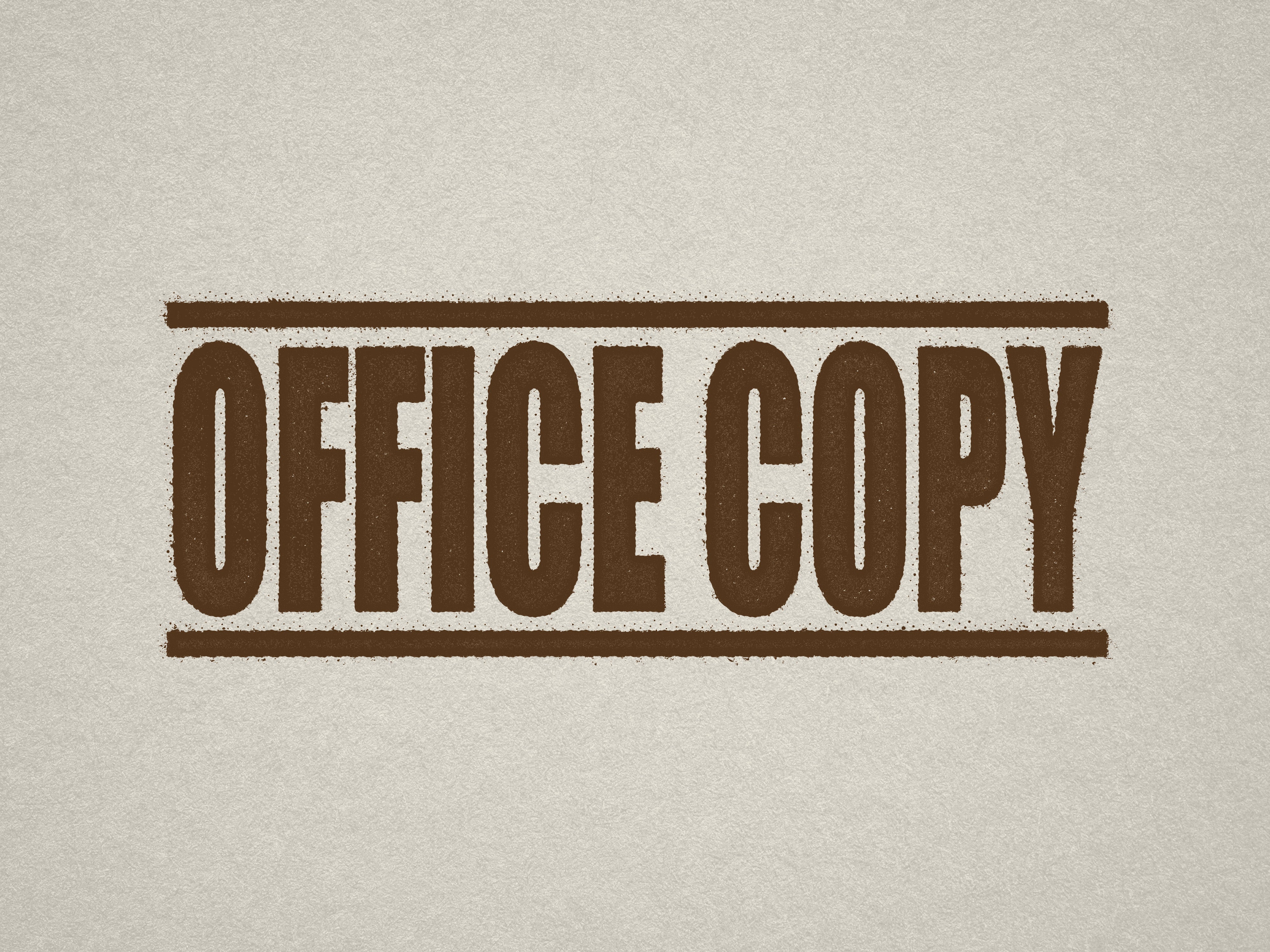 mock up design of 'Office Copy" rubber stamp brown ink in paper background stampers hand stamp office business inventory documents self inking prefill refillable stamps stamping