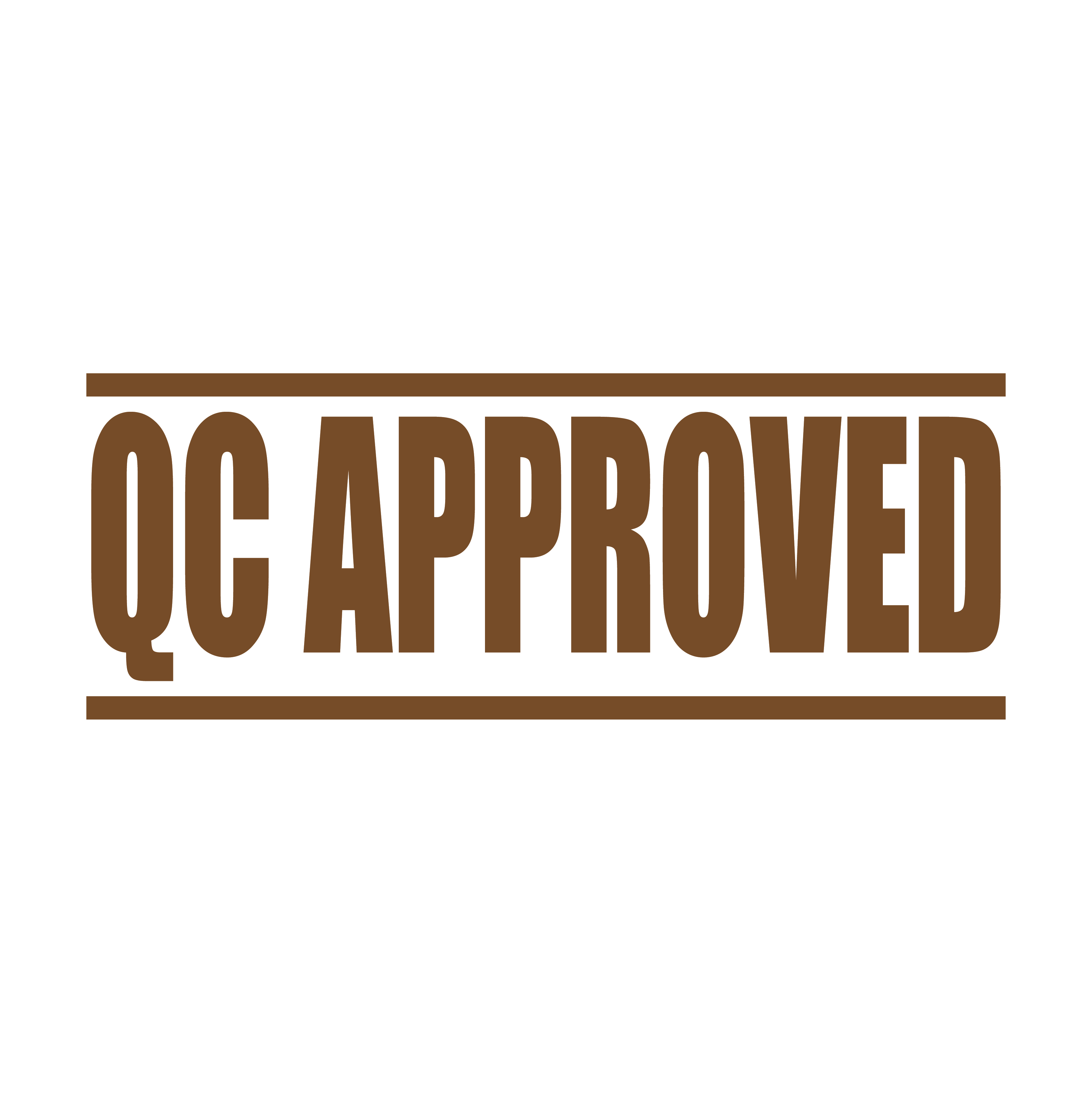 Pre-inked QC Approved rubber stamp Brown ink