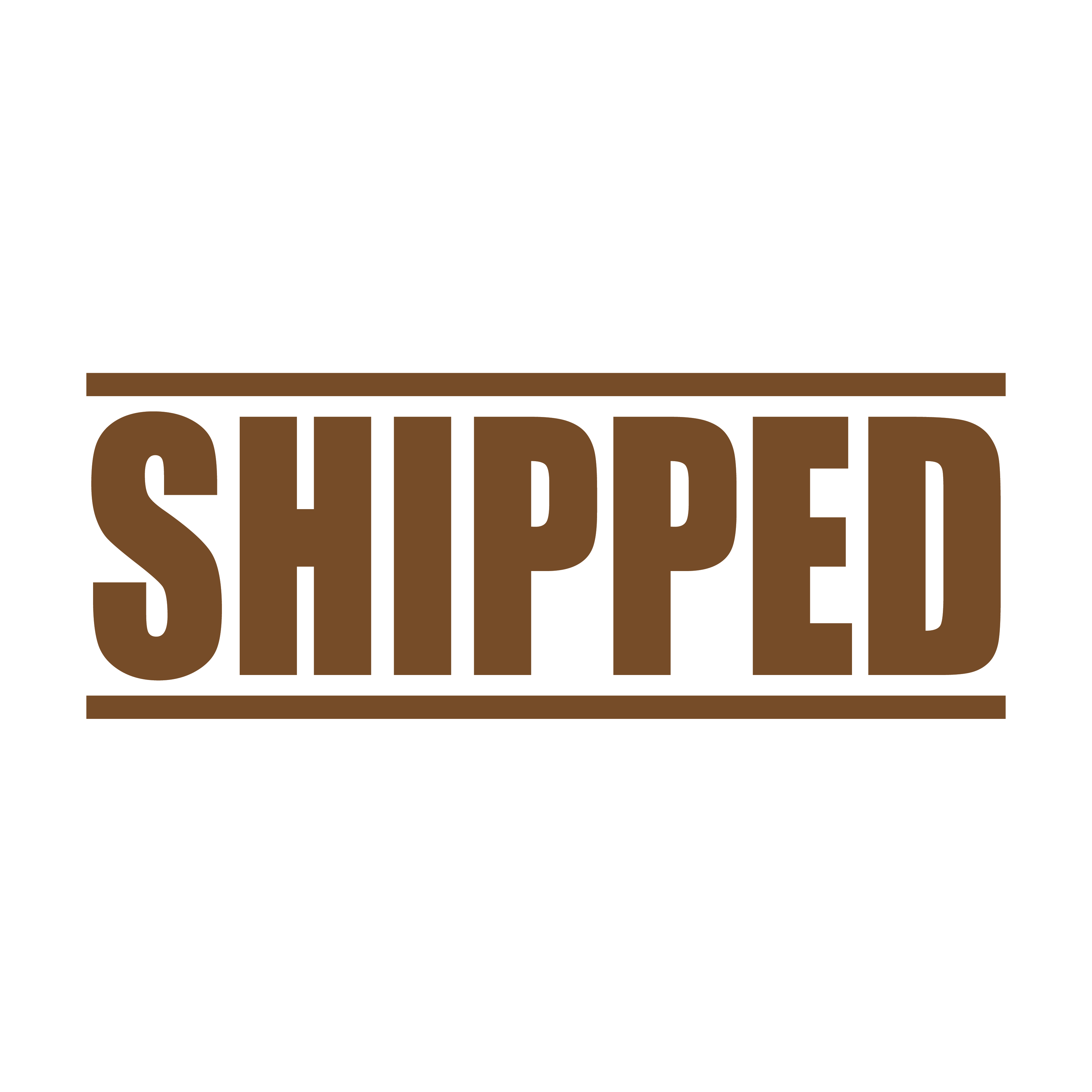Brown Shipped stamp