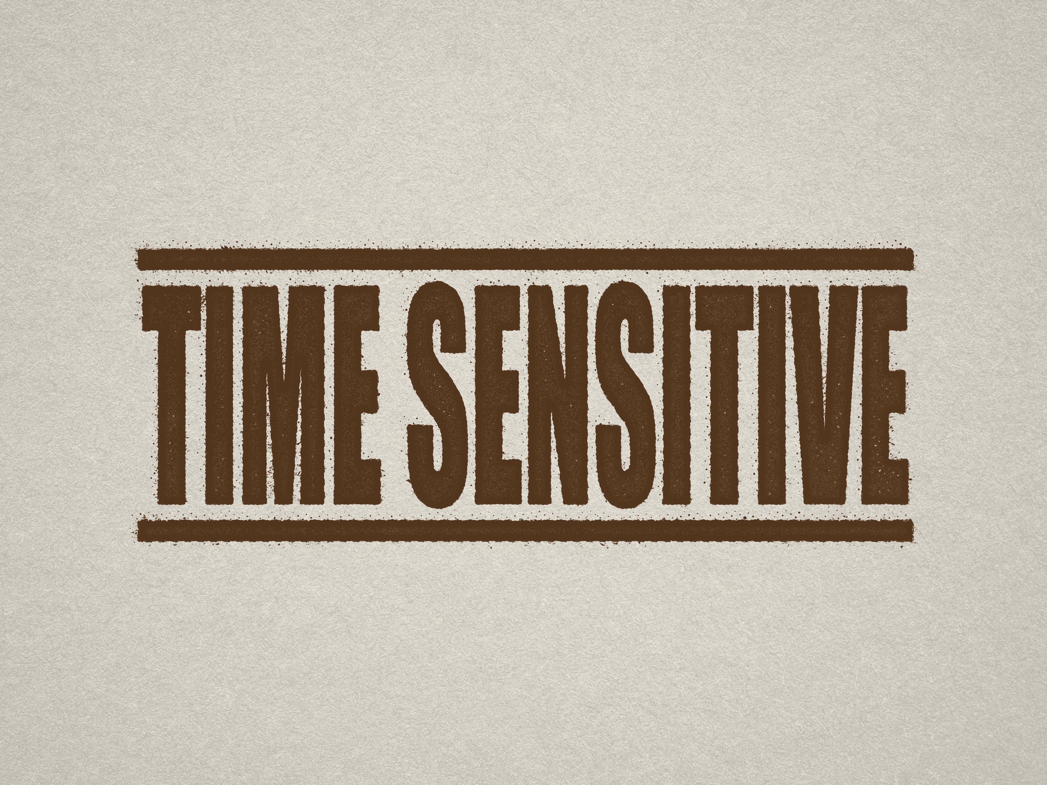 Brown Bold Time Sensitive stamp design