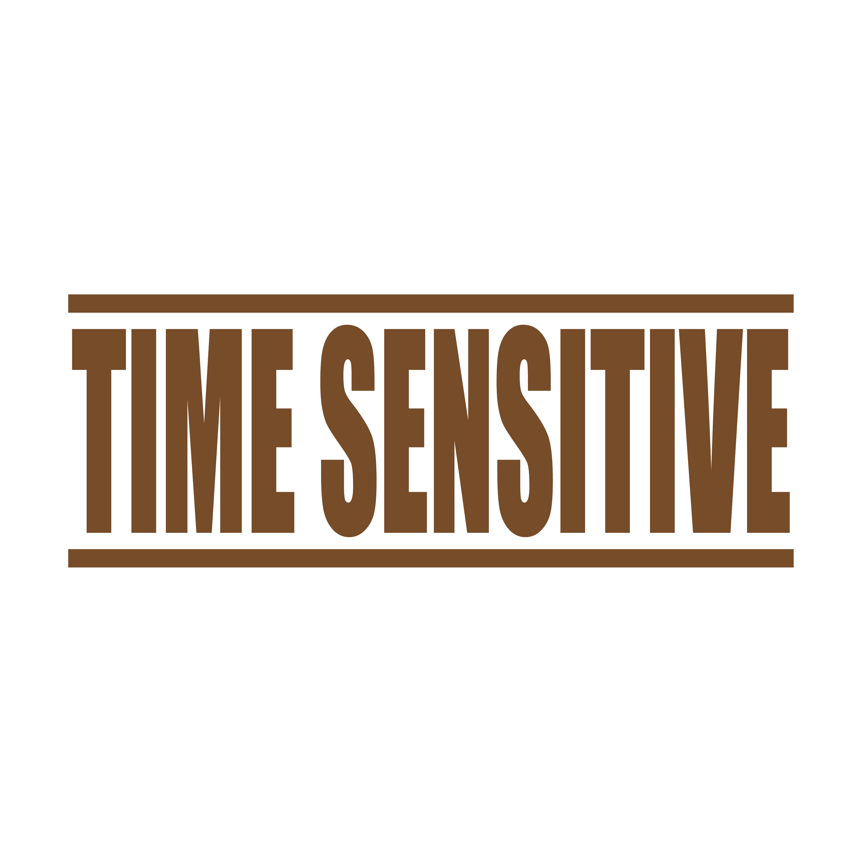 Brown Time Sensitive office stamp