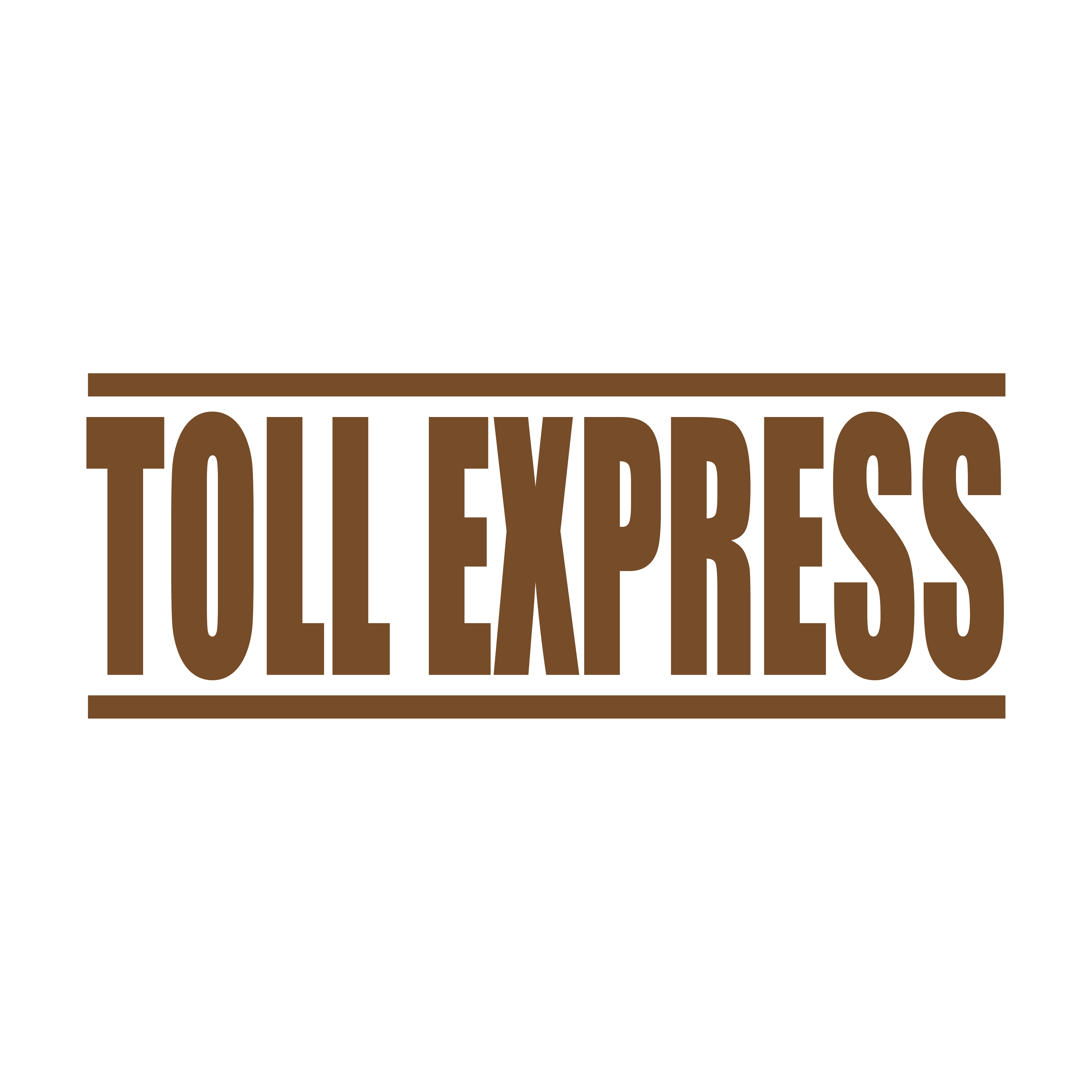 Toll Express rubber stamp brown ink