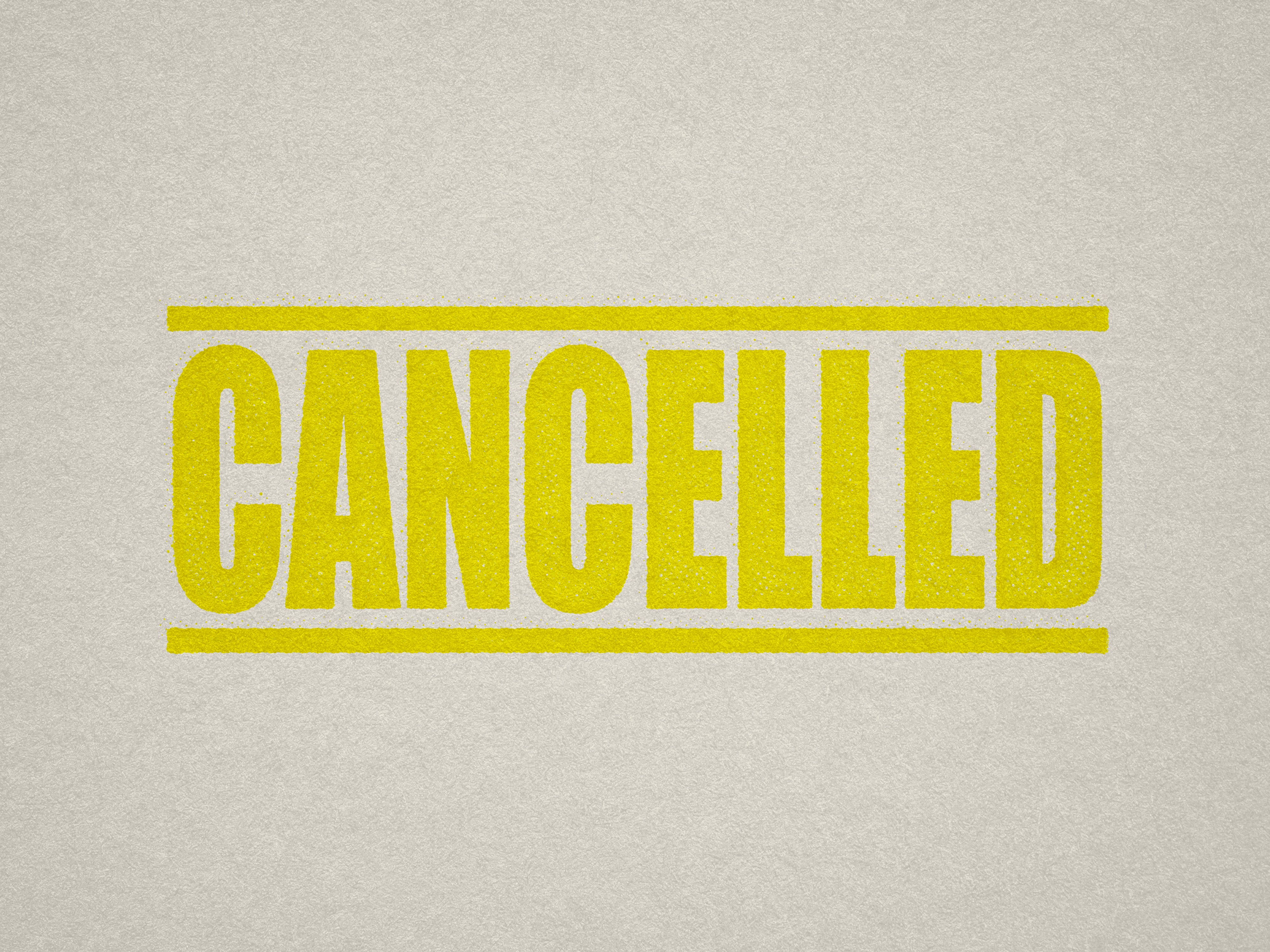 mock up design of 'Cancelled' rubber stamp yellow ink in paper background stampers hand stamp office business inventory documents self inking prefill refillable stamps stamping