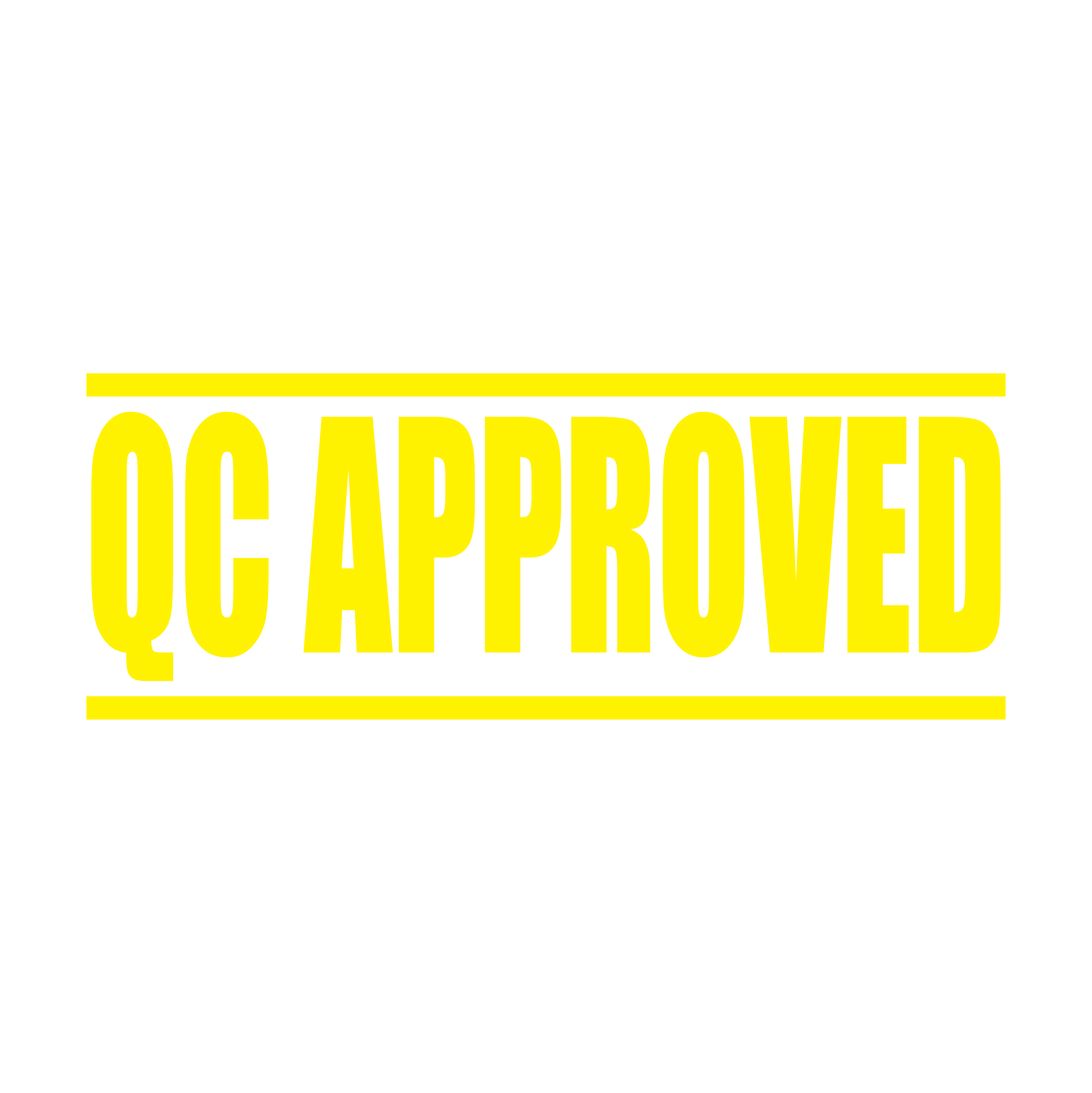 Yellow self-inking ready made stamp QC Approved design