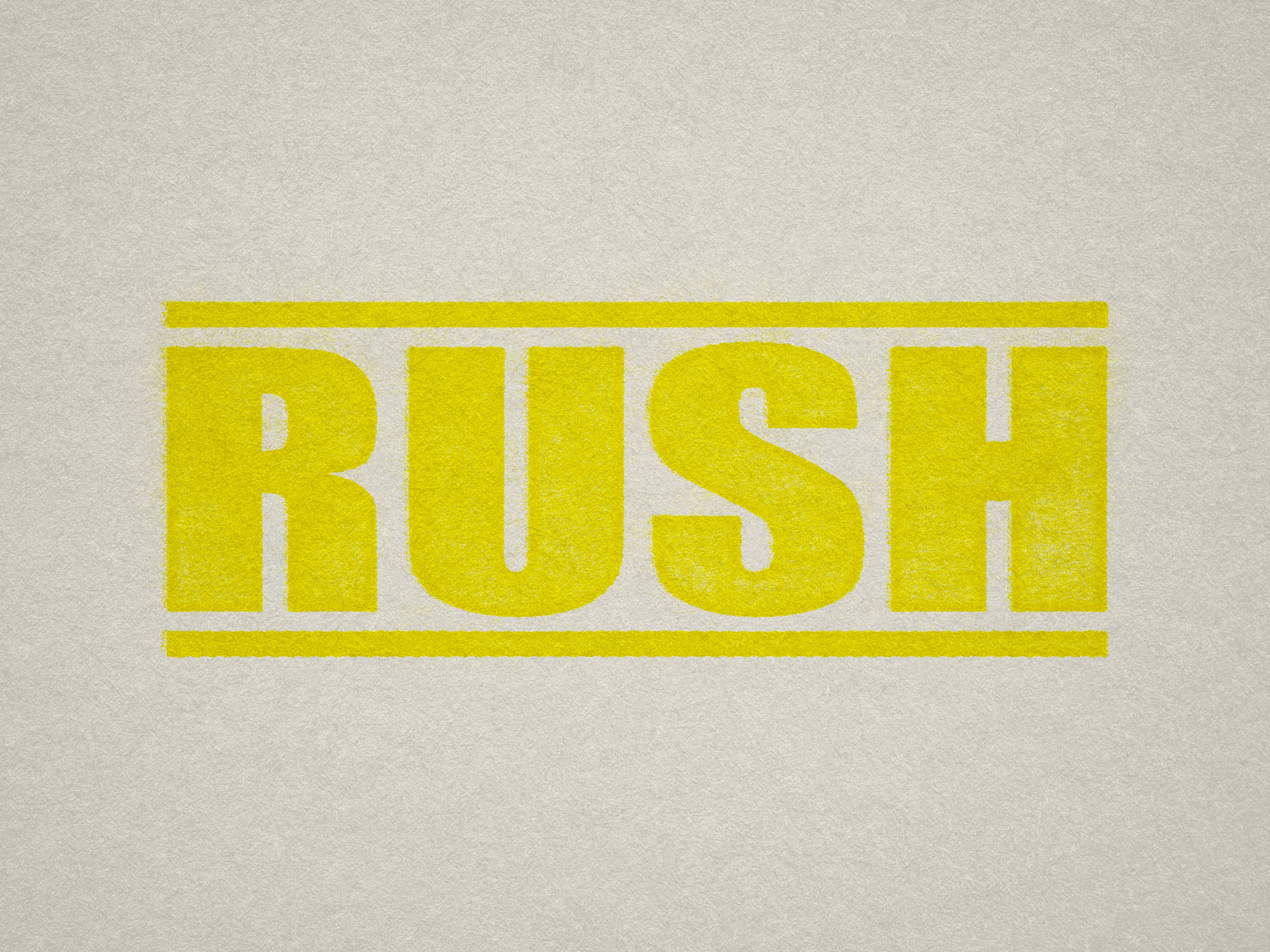 RUSH office stamp Yellow ink