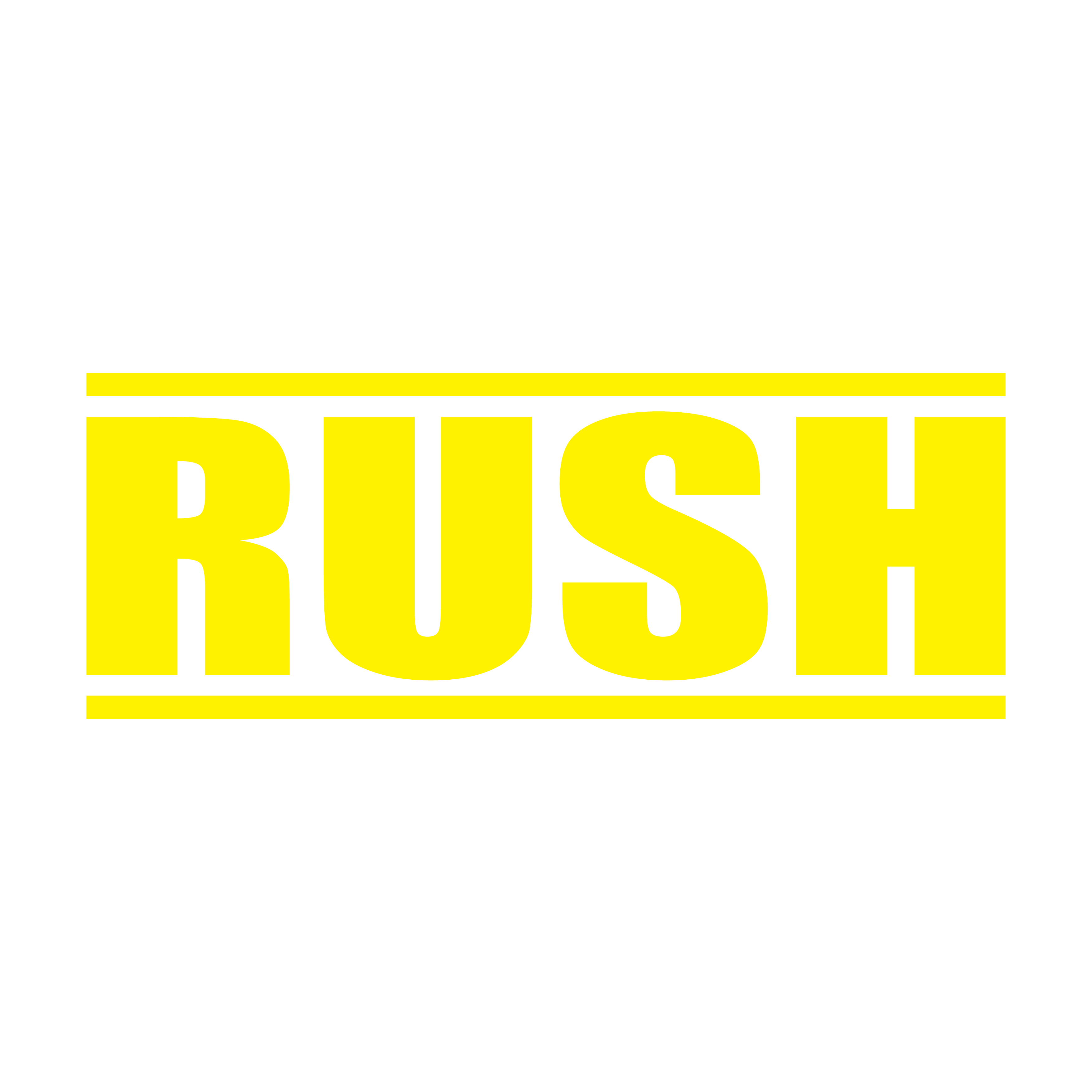 bright Yellow Rubber stamp "RUSH" for shipping , logistics and document movement