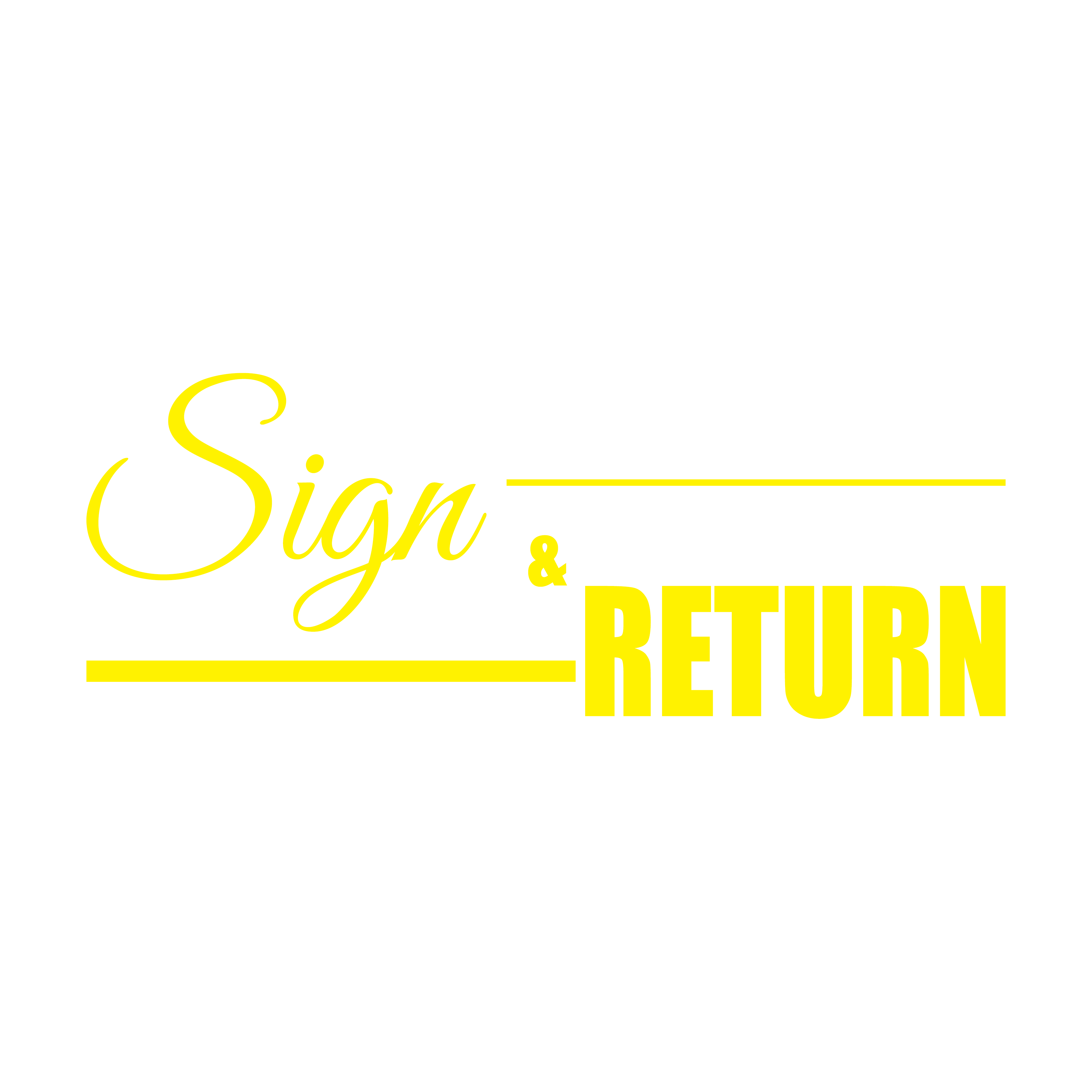 Yellow rubber stamp Sign and Return design