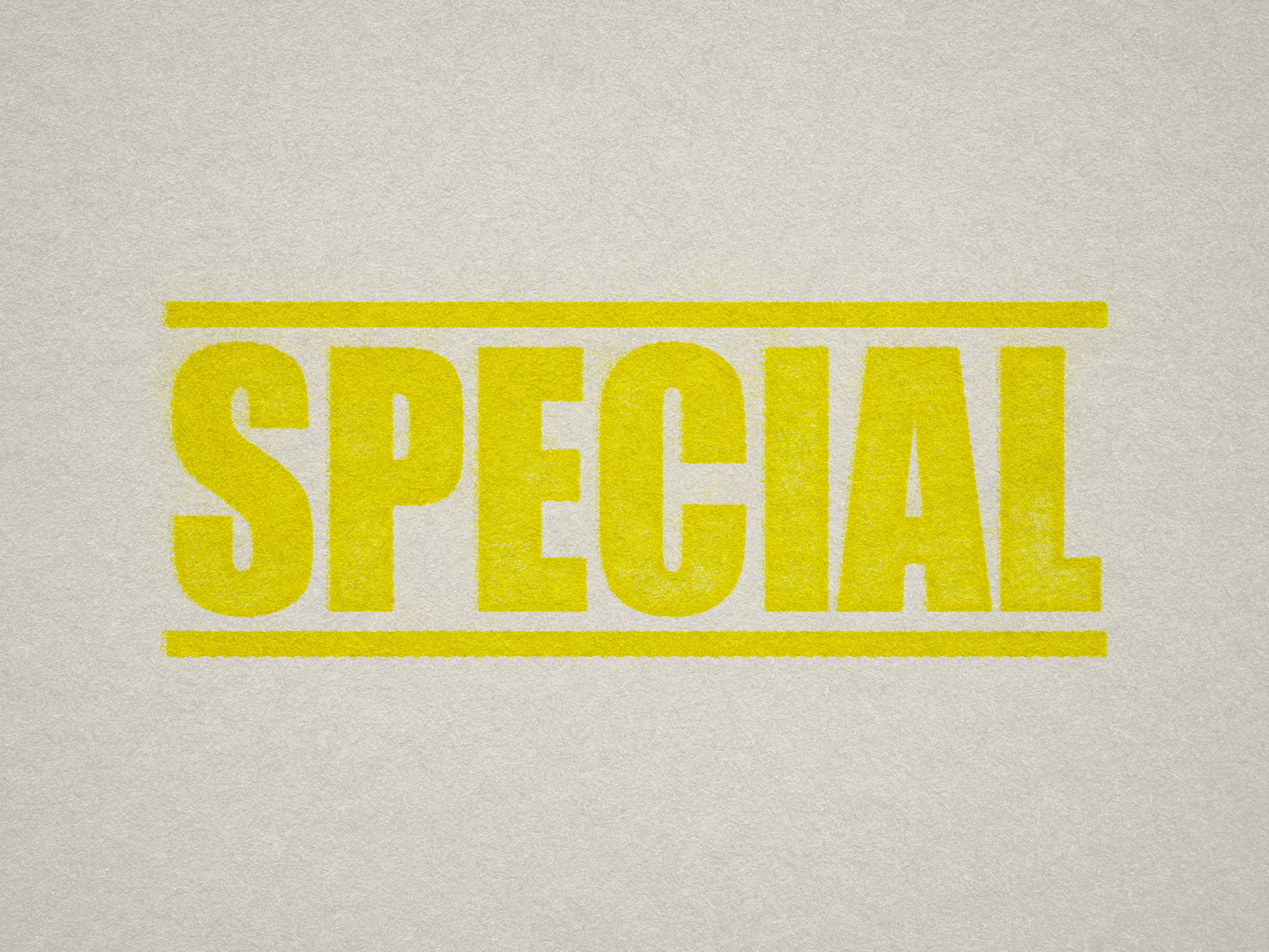 SPECIAL stamp Yellow ink