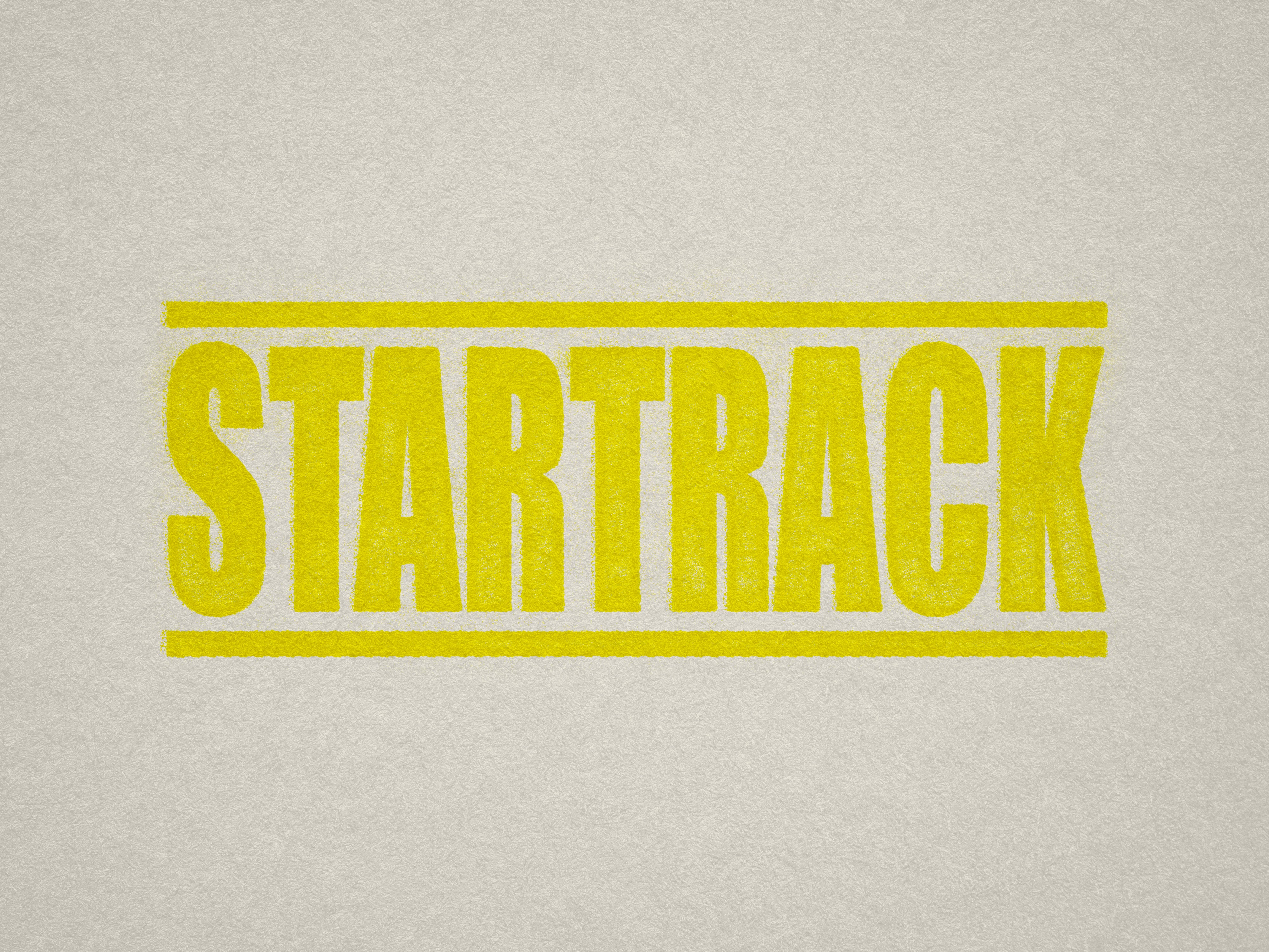 pre-designed STARTRACK stamp yellow ink