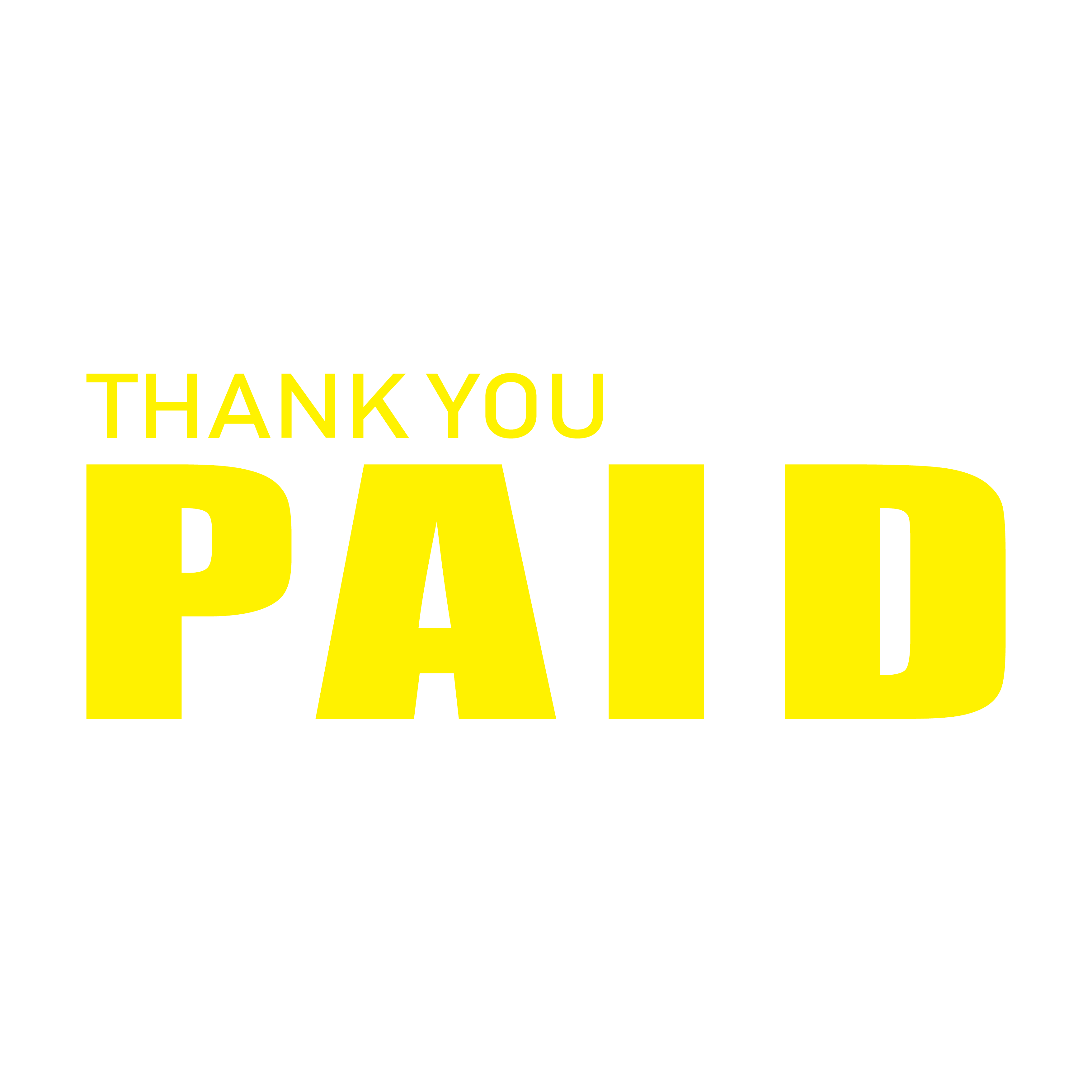 self-inking Yellow ribber stamp Thank you Paid