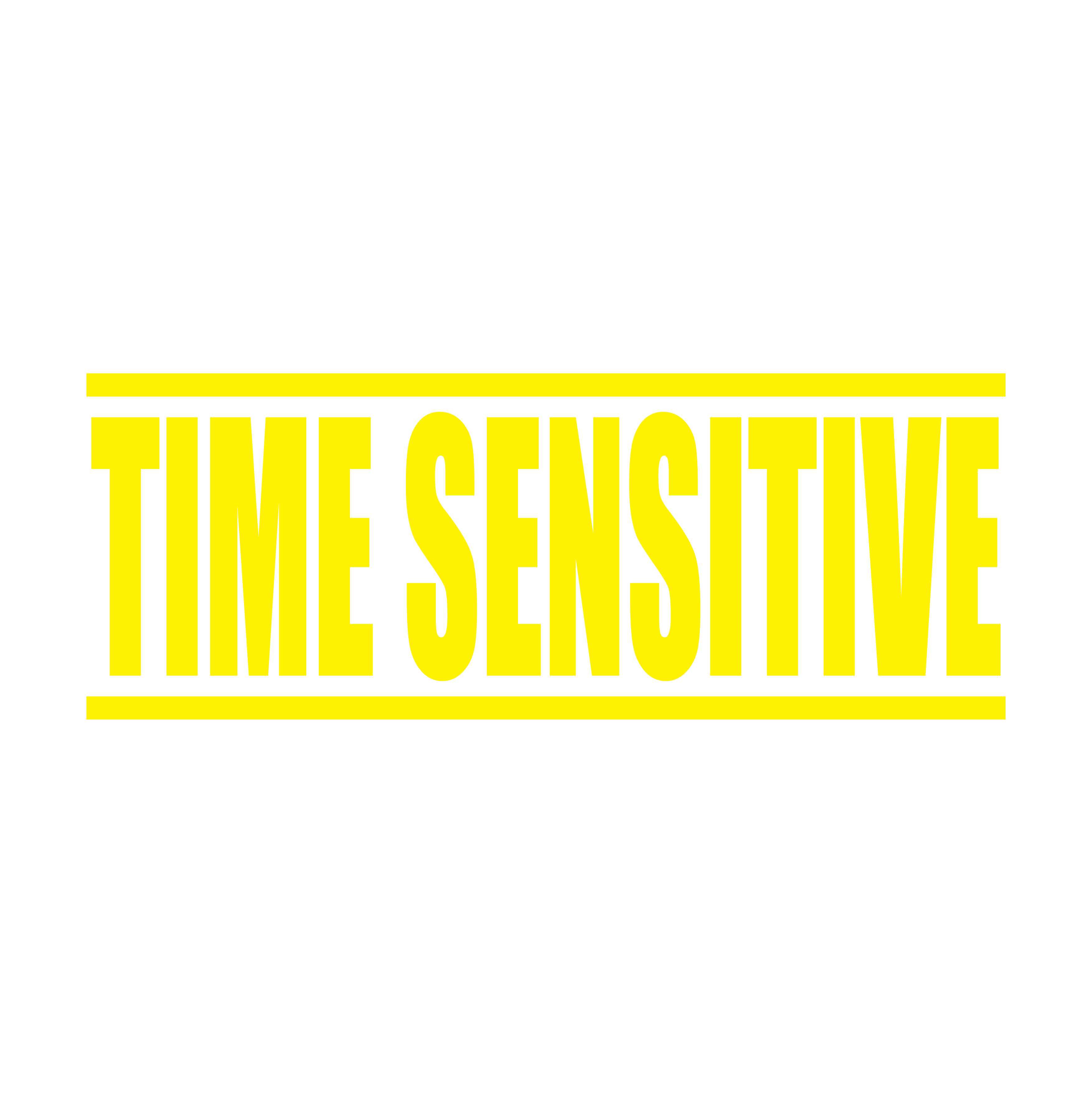 bright Yellow Time Sensitive stamp