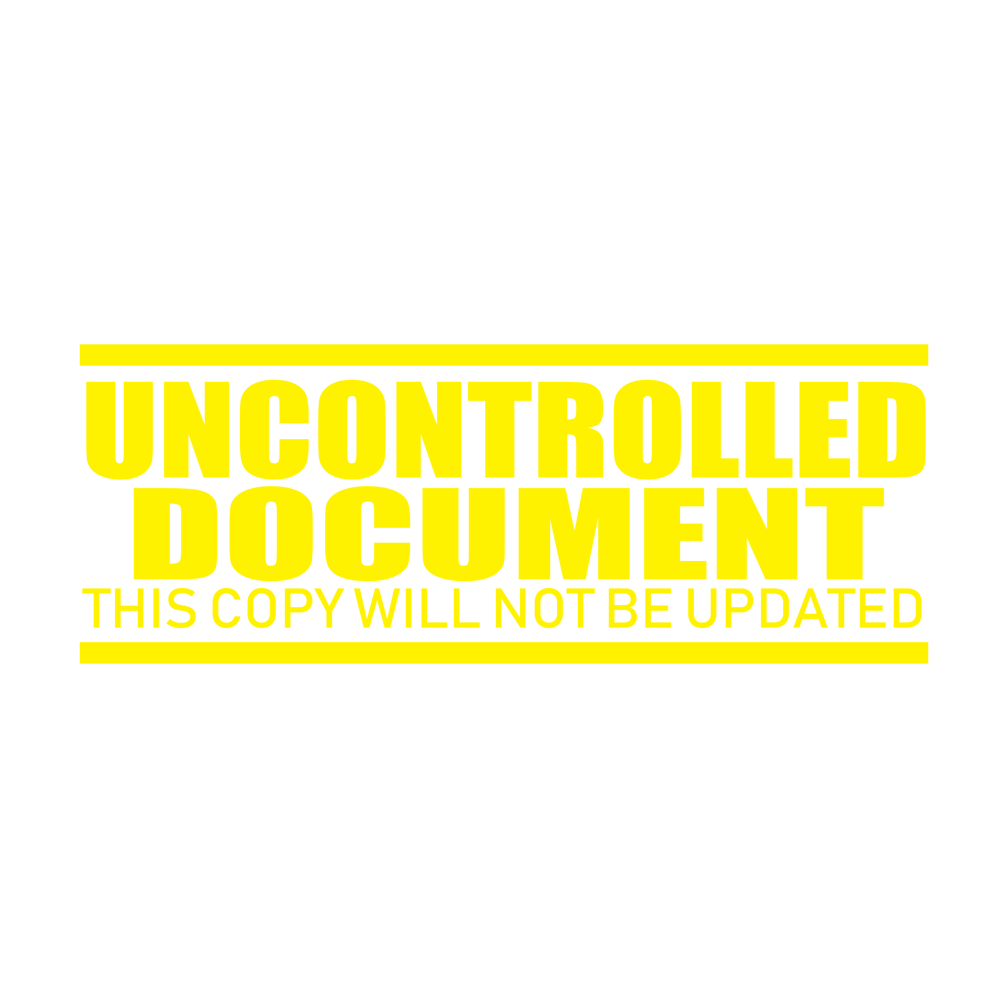 Yellow Uncontrolled Document Stamp