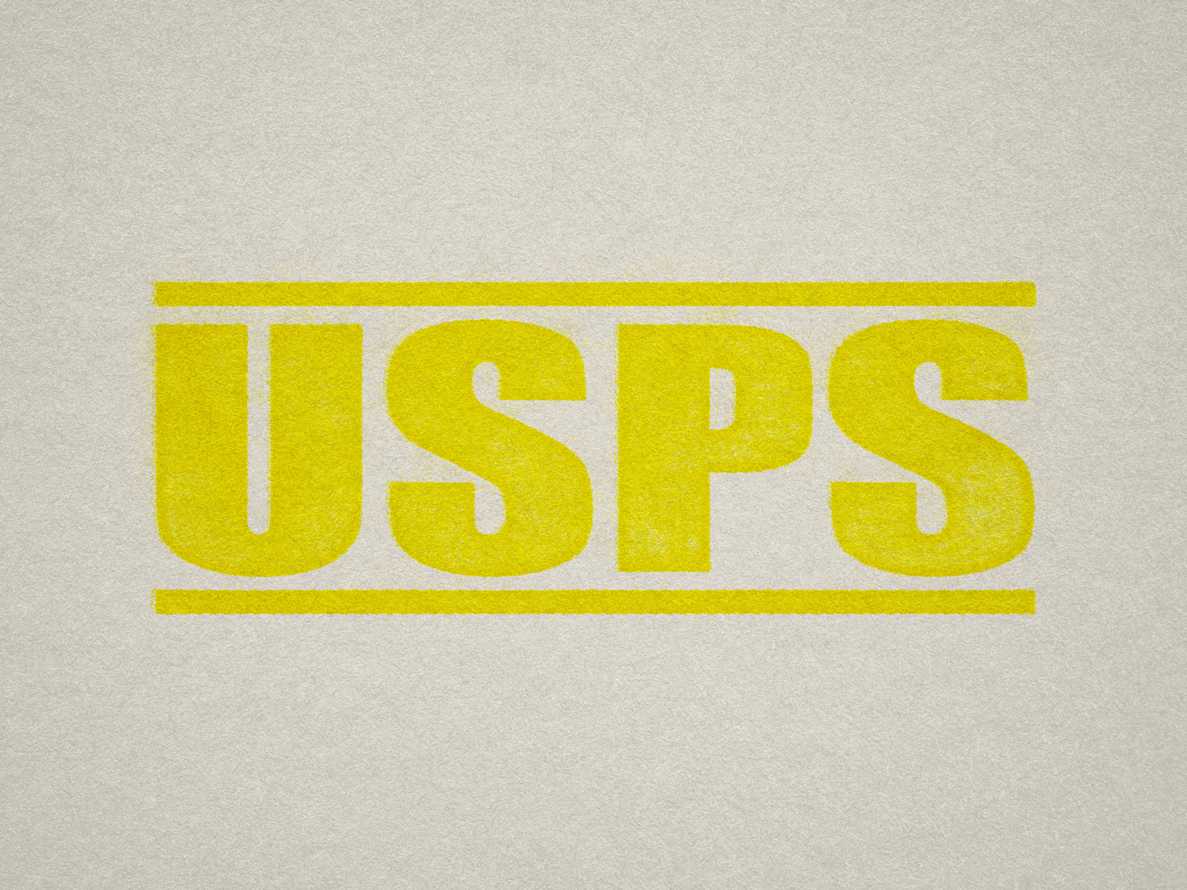 Yellow United States Postal Service Label