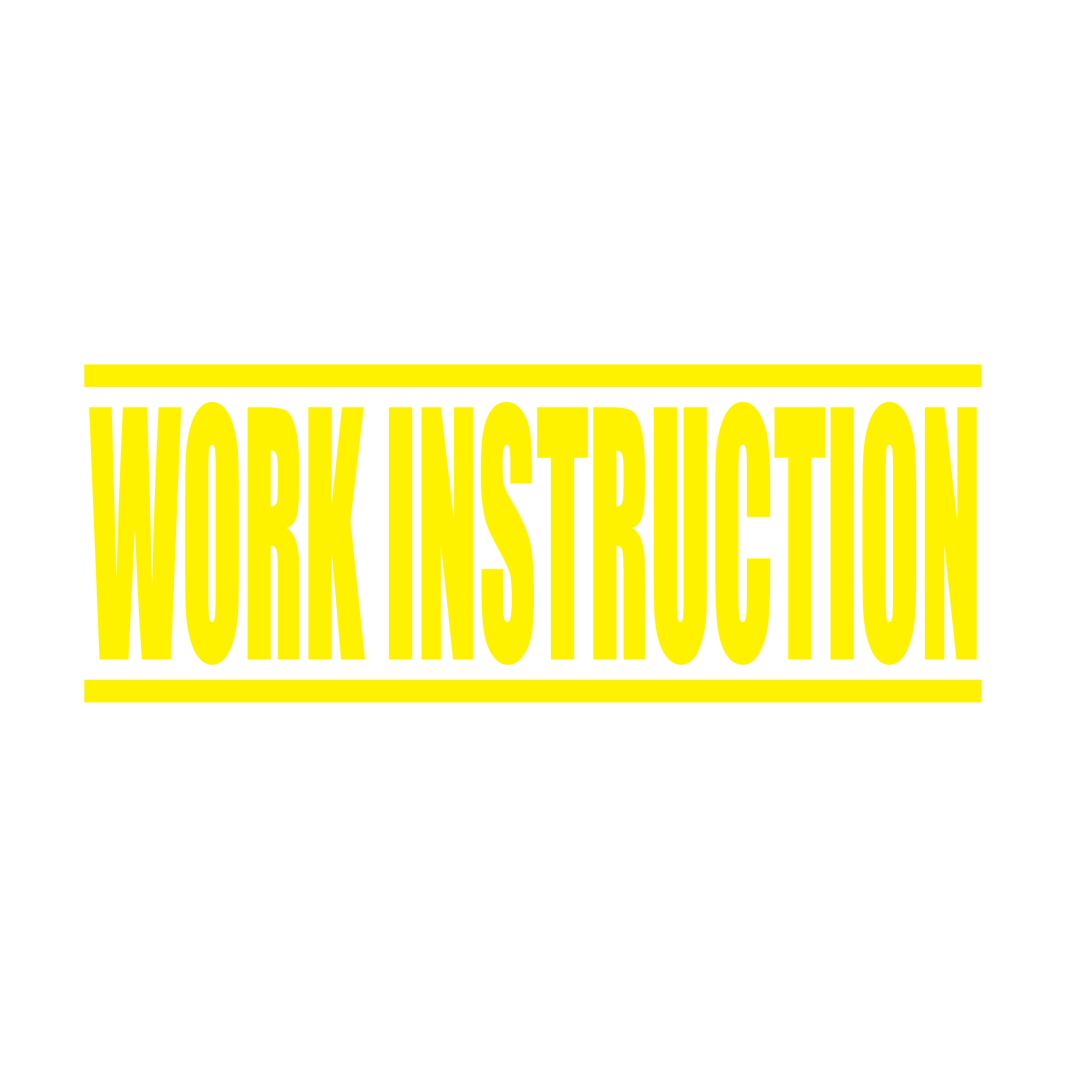 Yellow Work Instruction Rubber Stamp