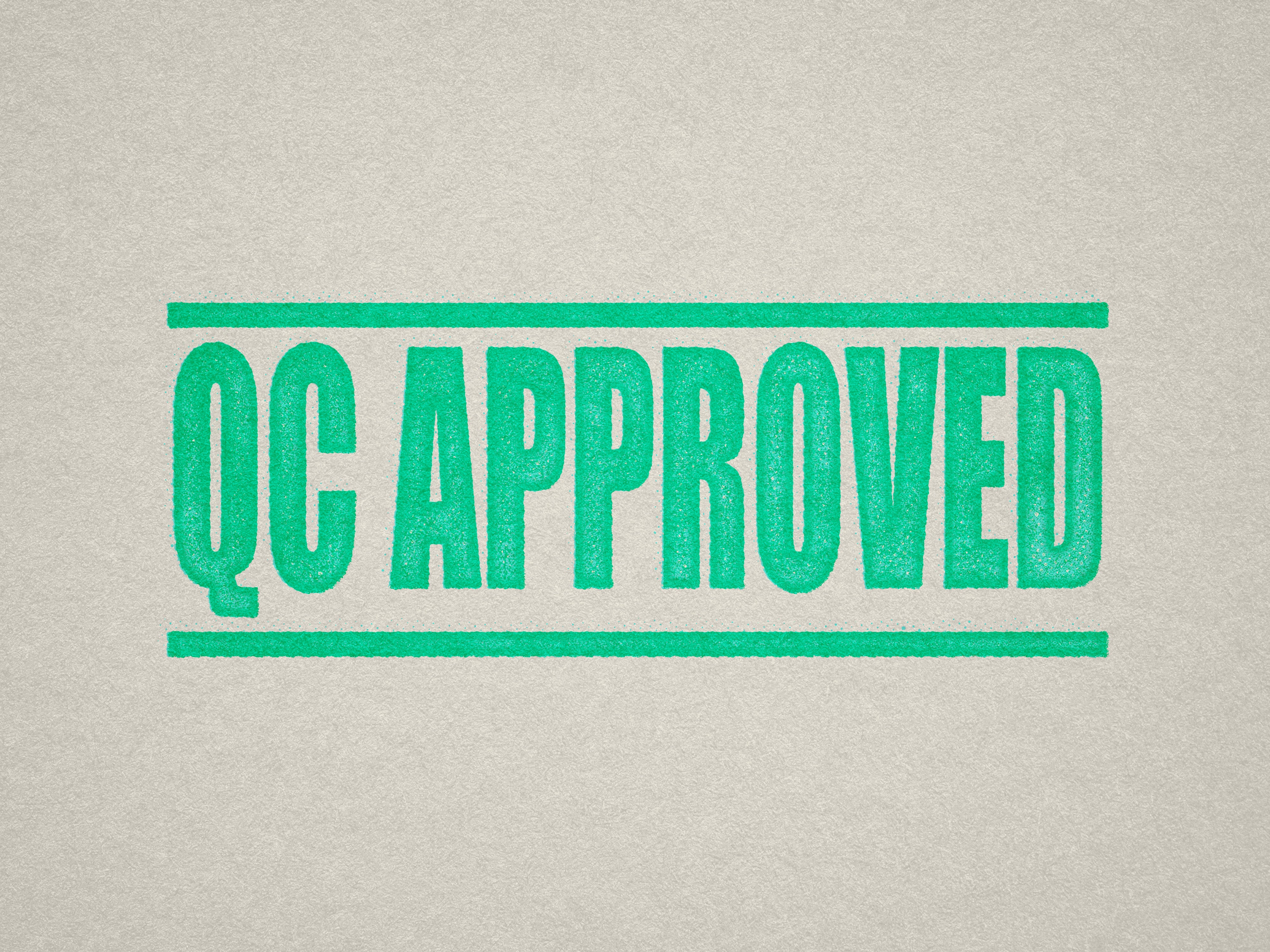 pre-inked QC Approved stamp ink mint ink