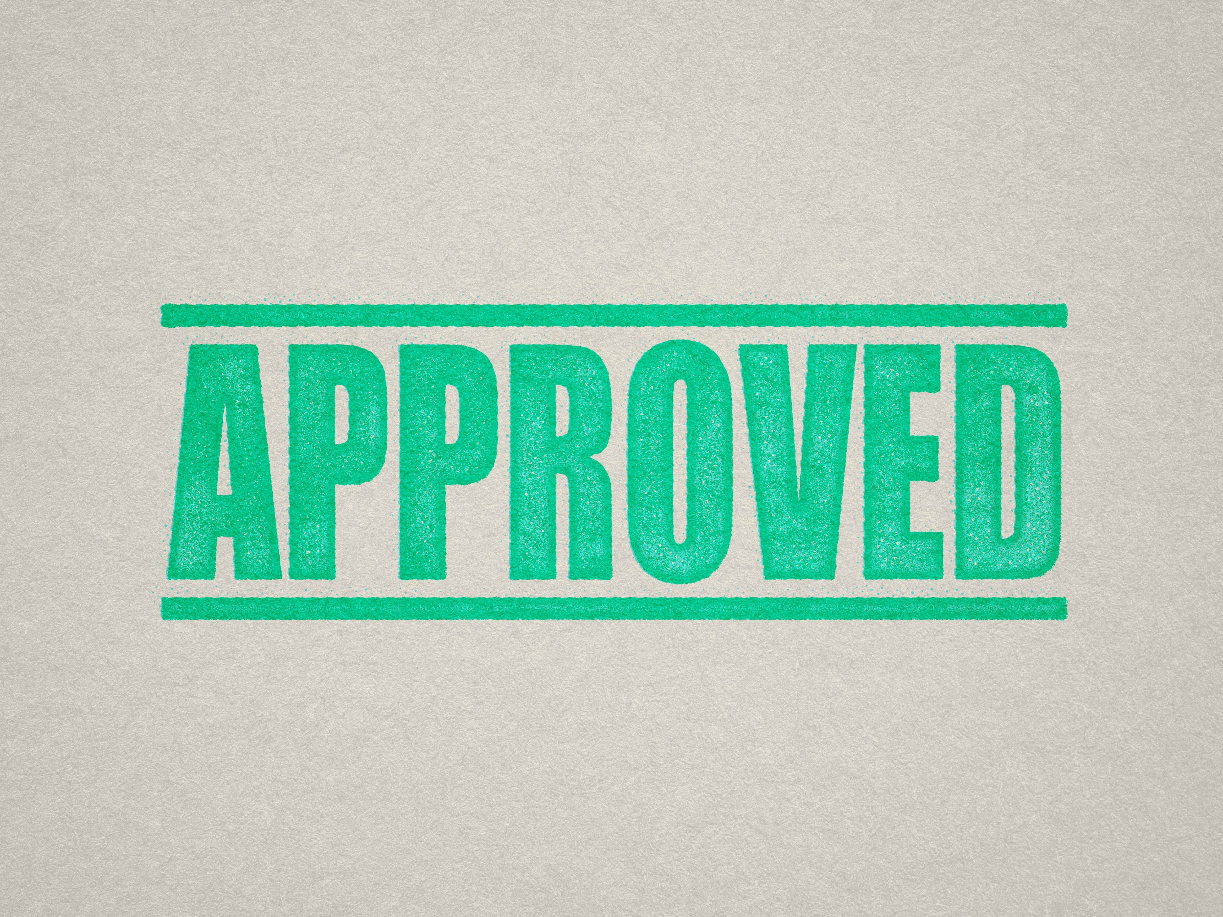 Mock up design or lifestyle image of 'APPROVED' rubber stamp mint ink in paper background stampers hand stamp office business inventory documents self inking prefill refillable stamps stamping