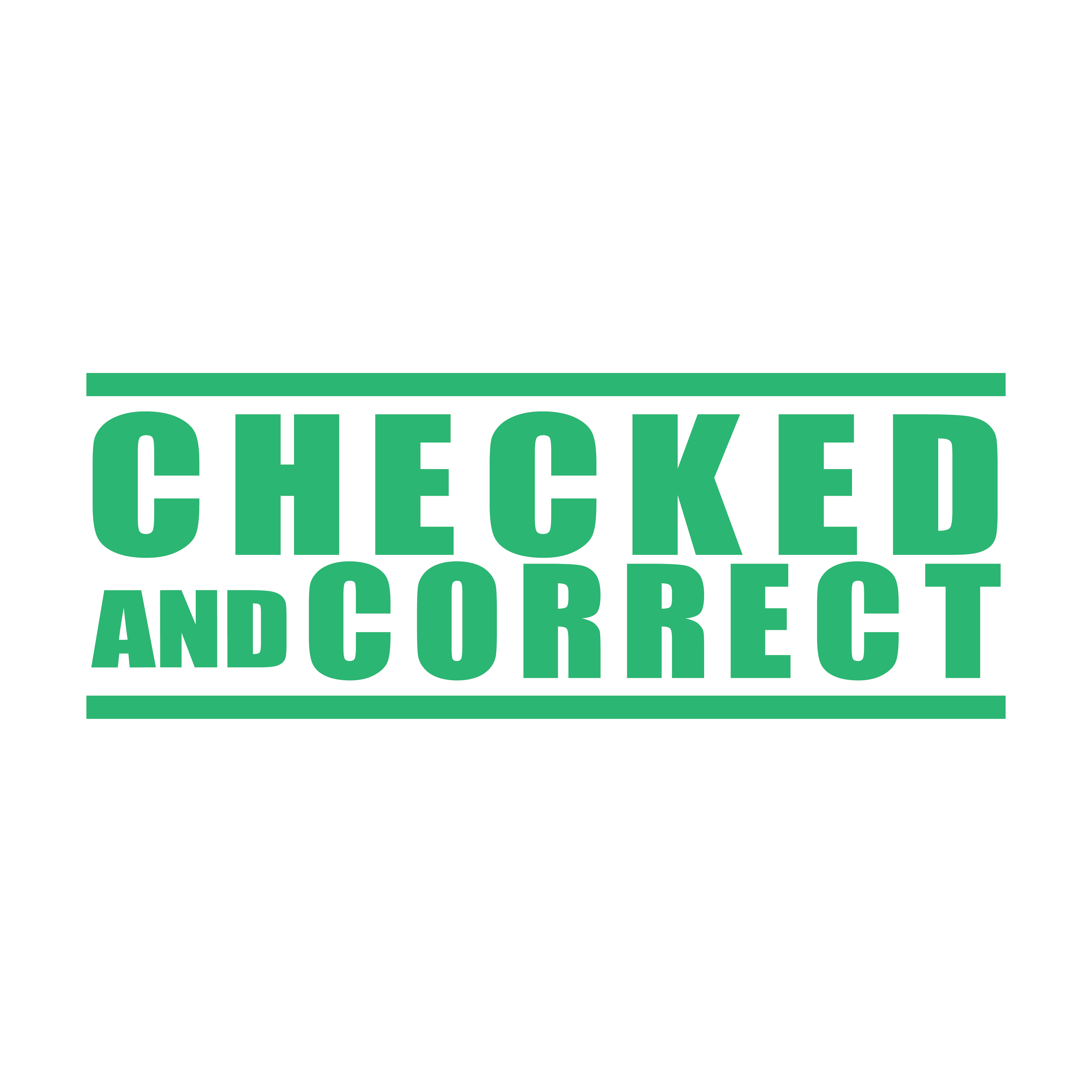 off the shelf stamp 'CHECKED AND CORRECT' design Mint ink