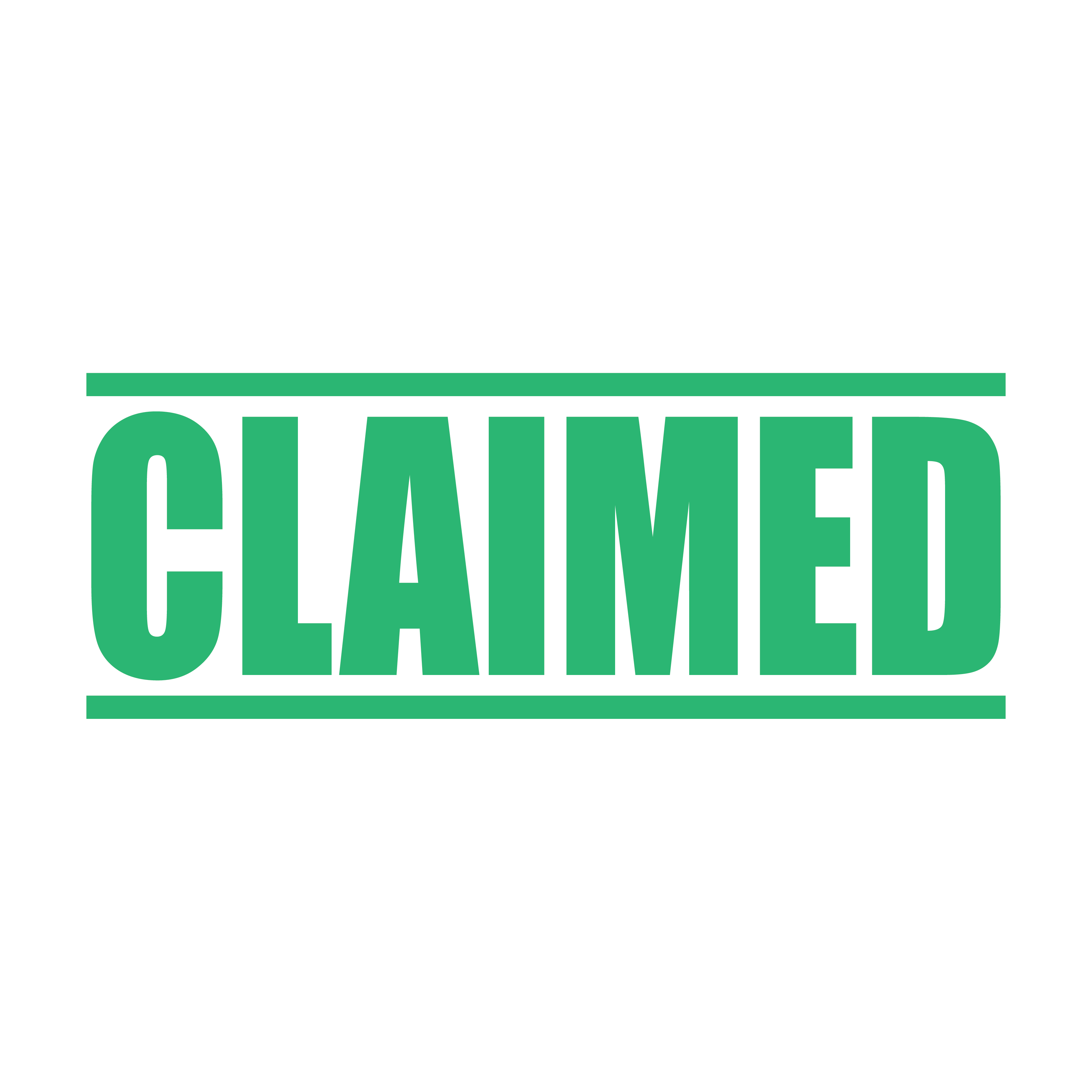 A mint self inking rubber stamp with the word 'Claimed' printed in bold capital letters in mint ink. stampers hand stamp office business inventory documents self inking prefill refillable stamps stamping