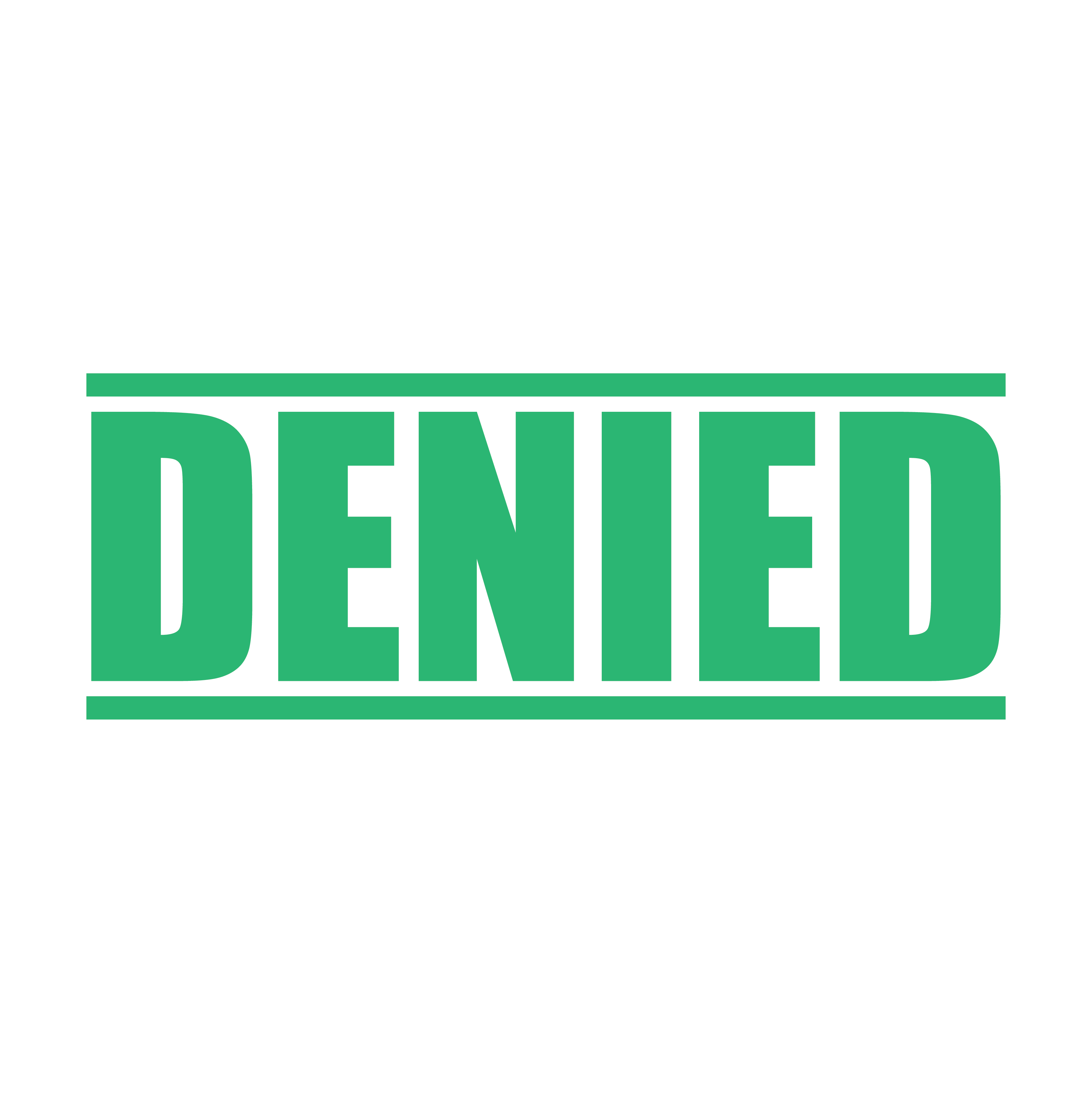 A mint self inking rubber stamp with the word 'Denied' printed in bold capital letters in mint ink. stampers hand stamp office business inventory documents self inking prefill refillable stamps stamping