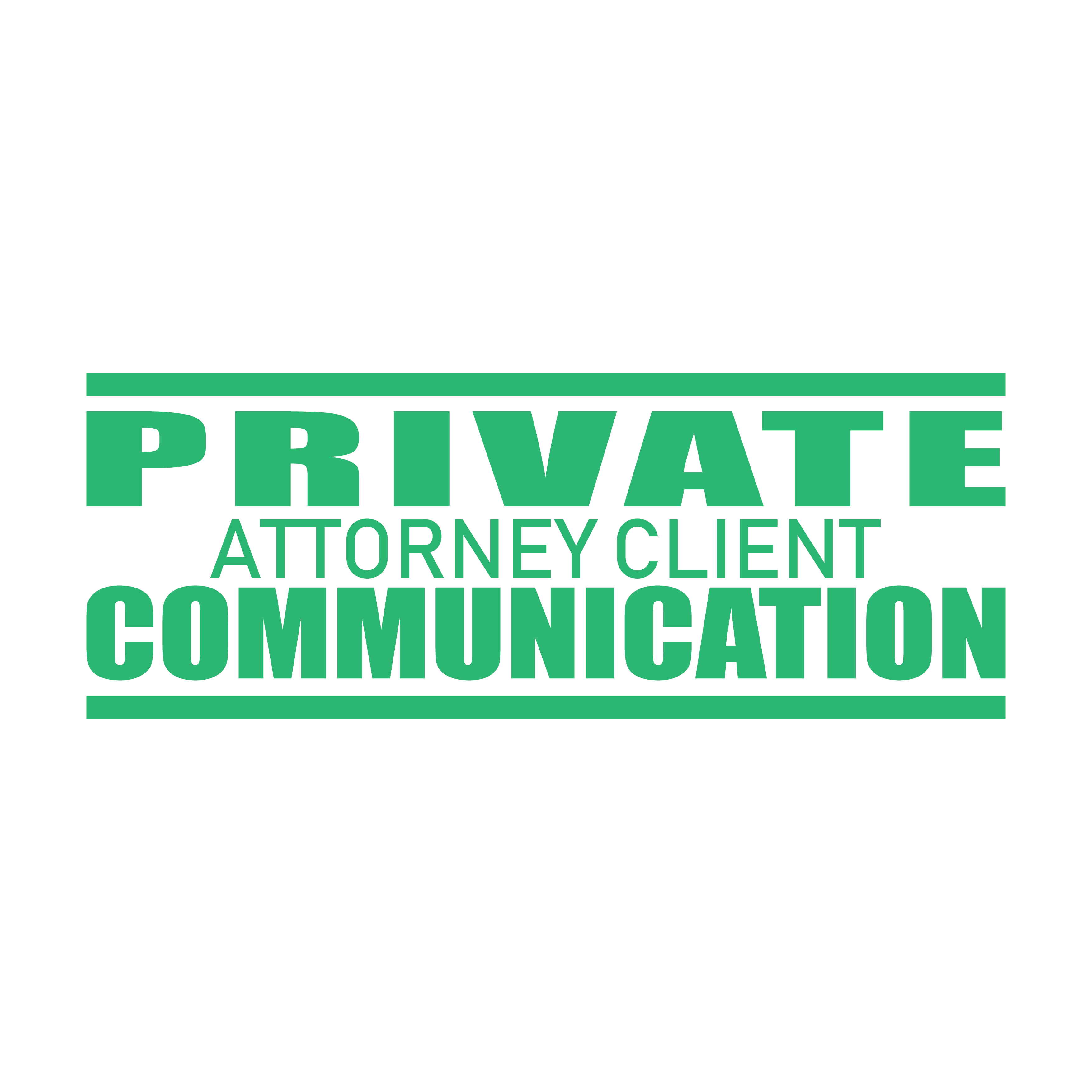 stock design office stamp "Private Attorney Client Communication" mint ink